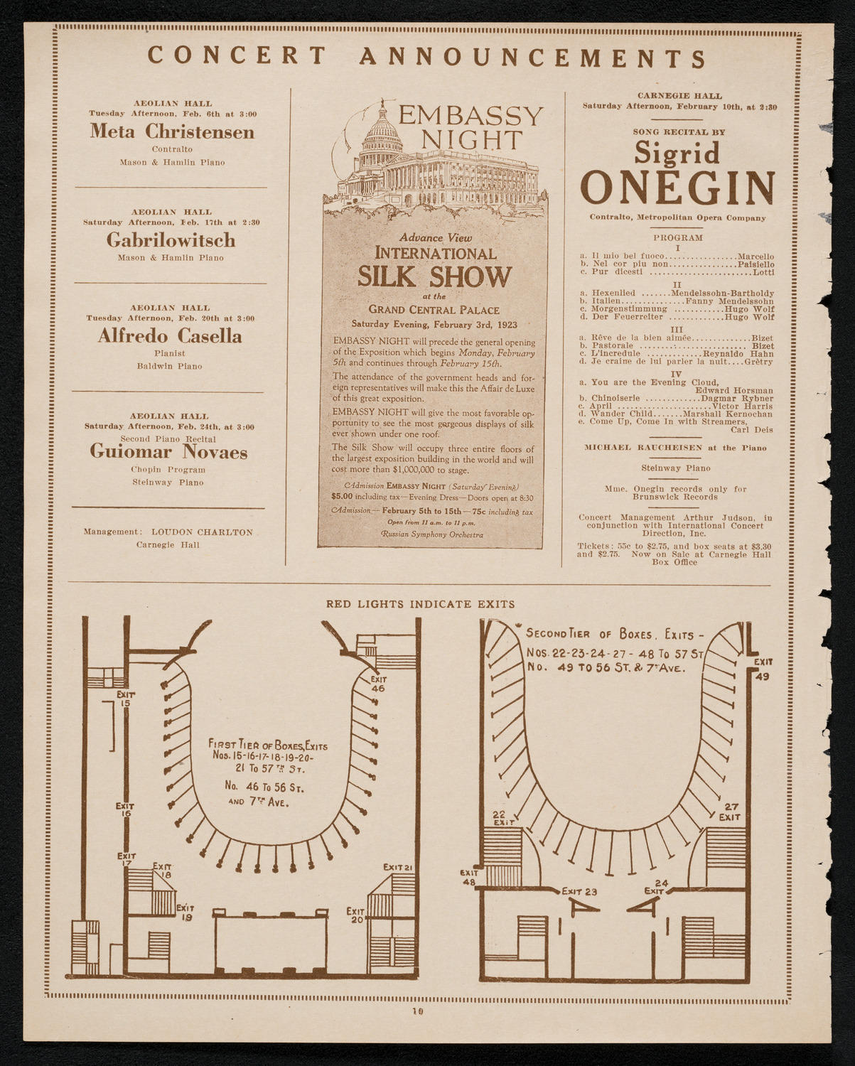 City Symphony Orchestra, January 31, 1923, program page 10