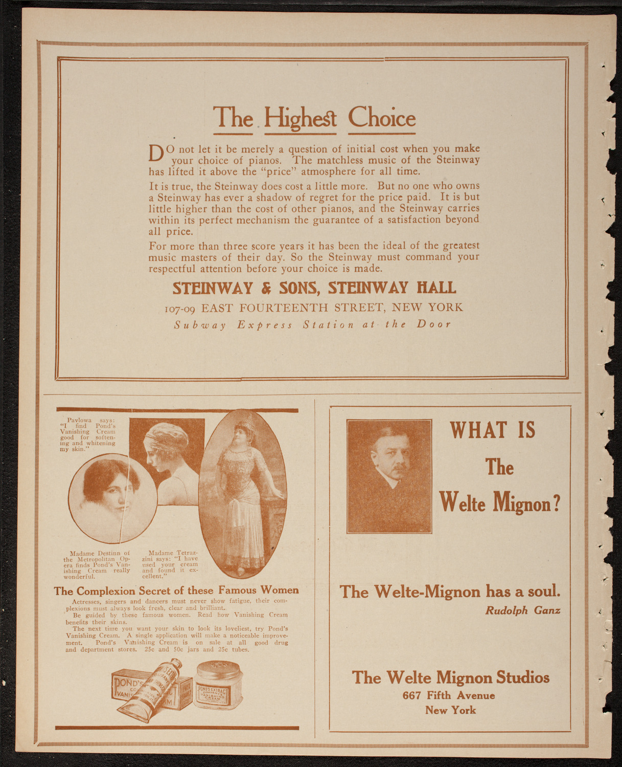 Oratorio Society of New York, February 13, 1917, program page 4