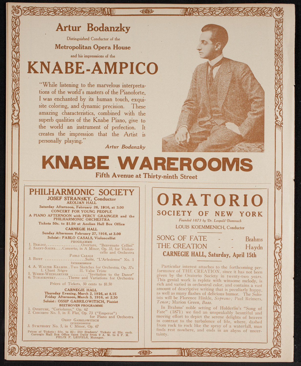 New York Philharmonic, February 24, 1916, program page 12