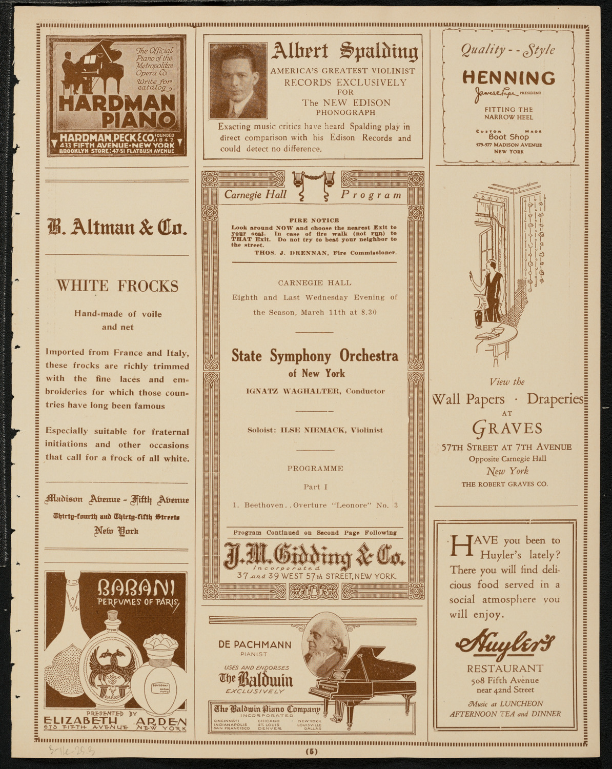 State Symphony Orchestra of New York, March 11, 1925, program page 5