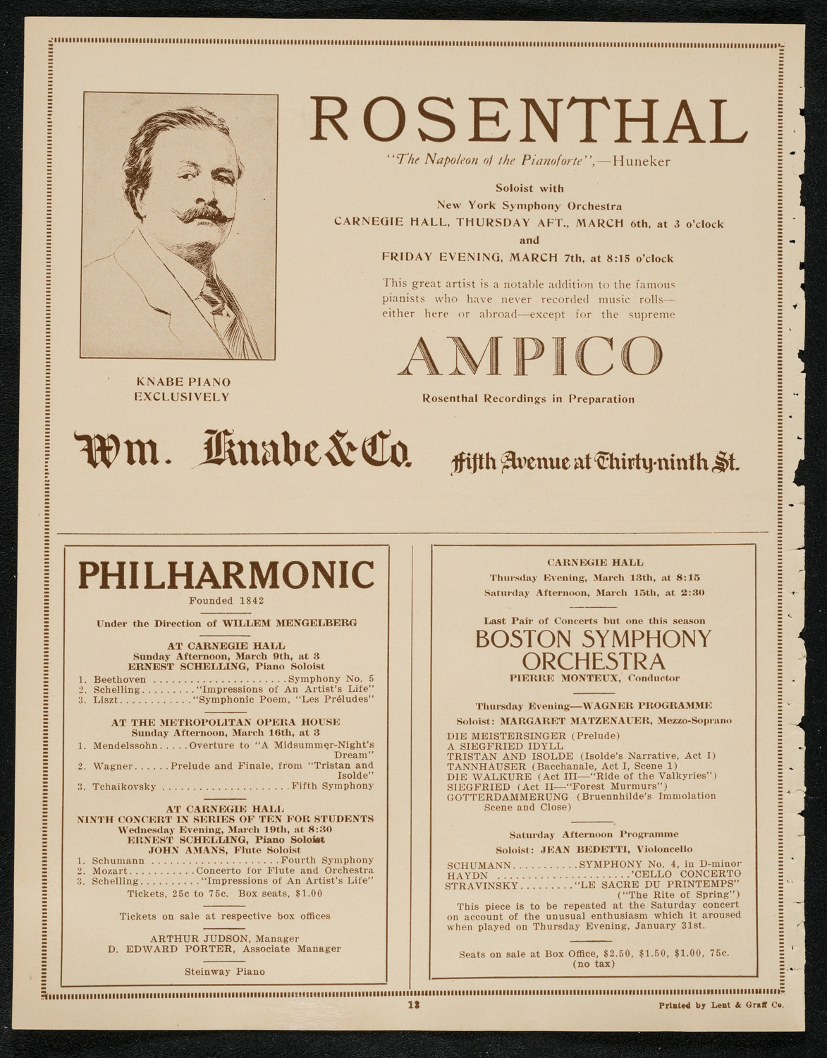 New York Philharmonic, March 6, 1924, program page 12