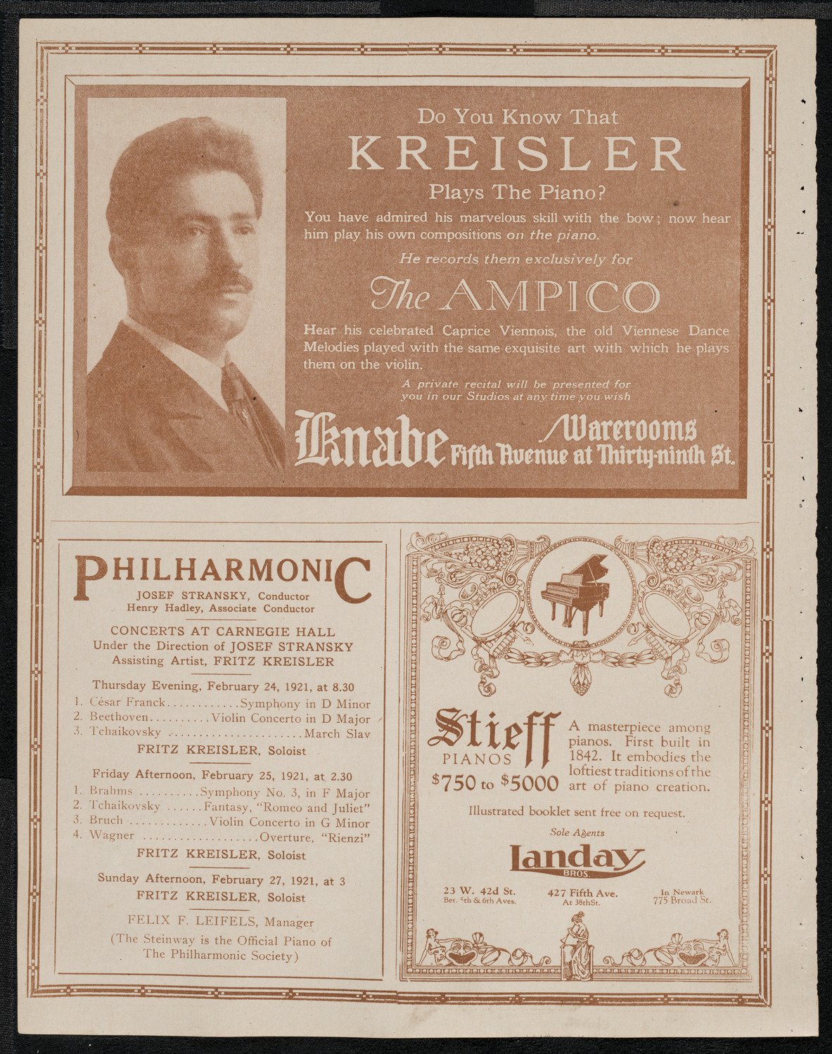 Issay Mitnitzky, Violin, February 23, 1921, program page 12