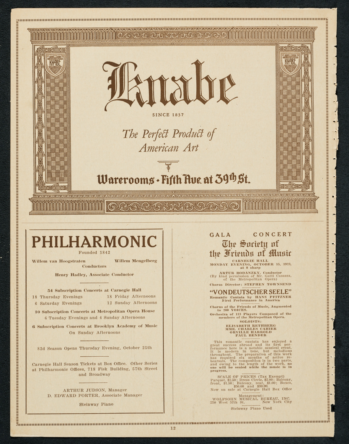 Tito Schipa, Tenor, October 1, 1923, program page 12