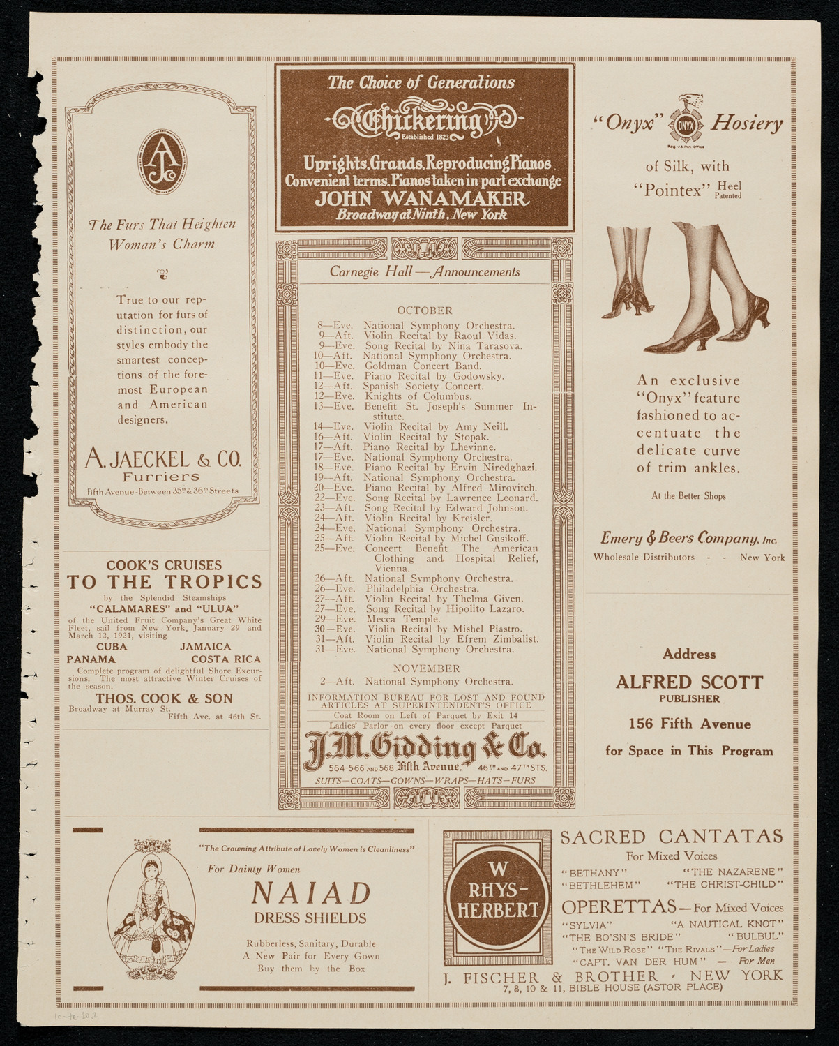 Alma Simpson, Soprano, October 7, 1920, program page 3