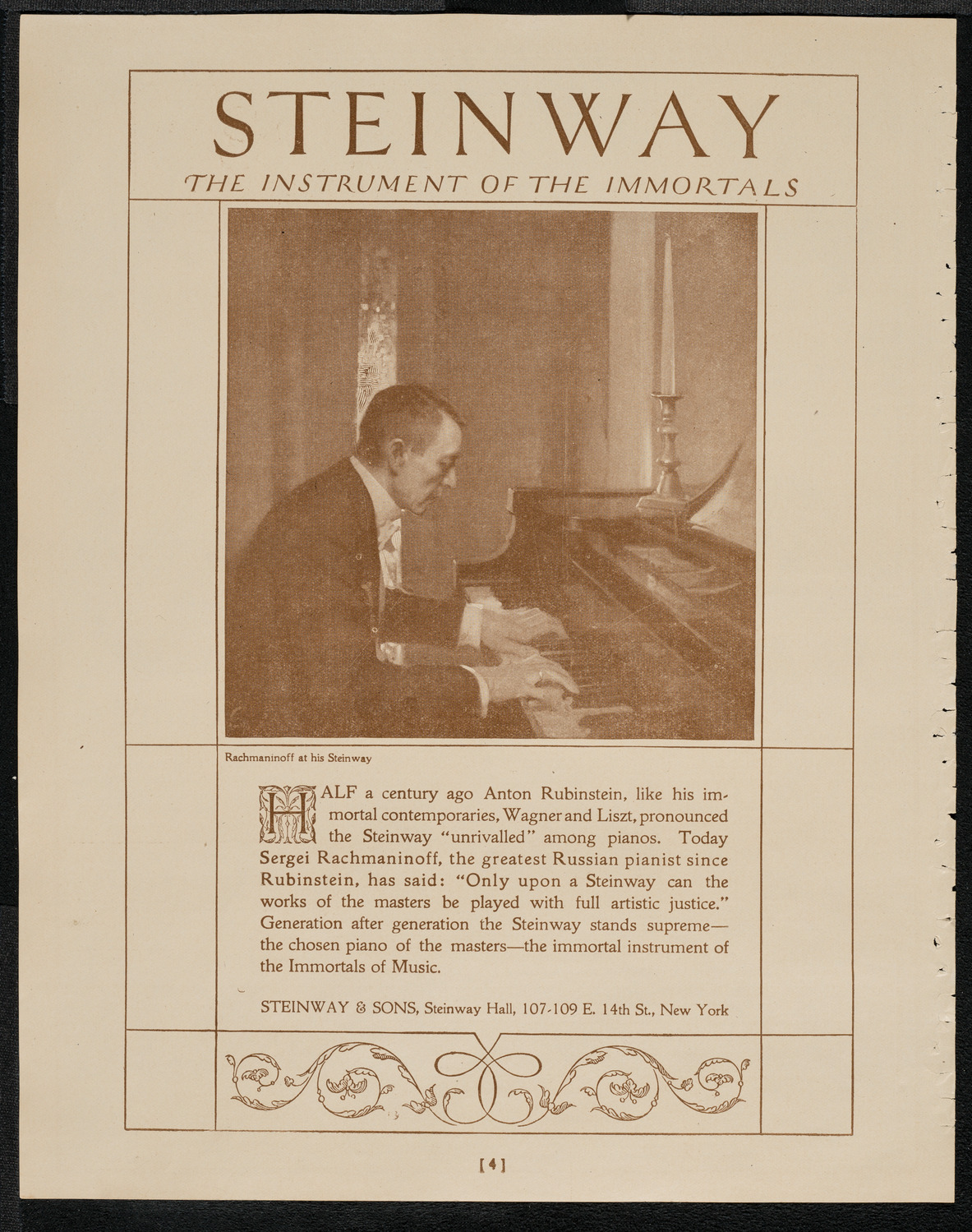 National Symphony Orchestra, April 12, 1921, program page 4