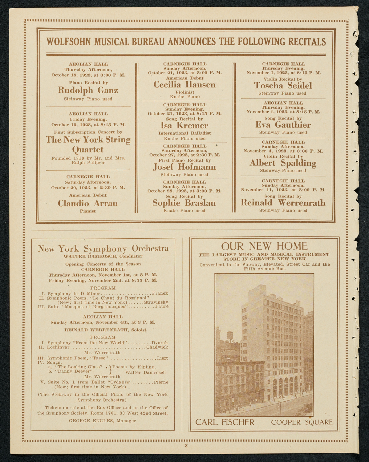 Meeting: American Jewish Congress, October 14, 1923, program page 8