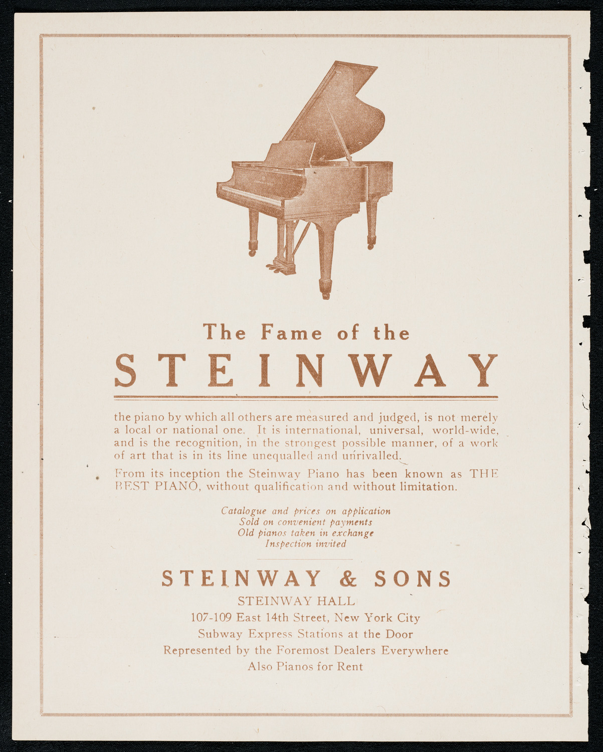 Benno Moiseiwitsch, Piano, November 27, 1920, program page 4