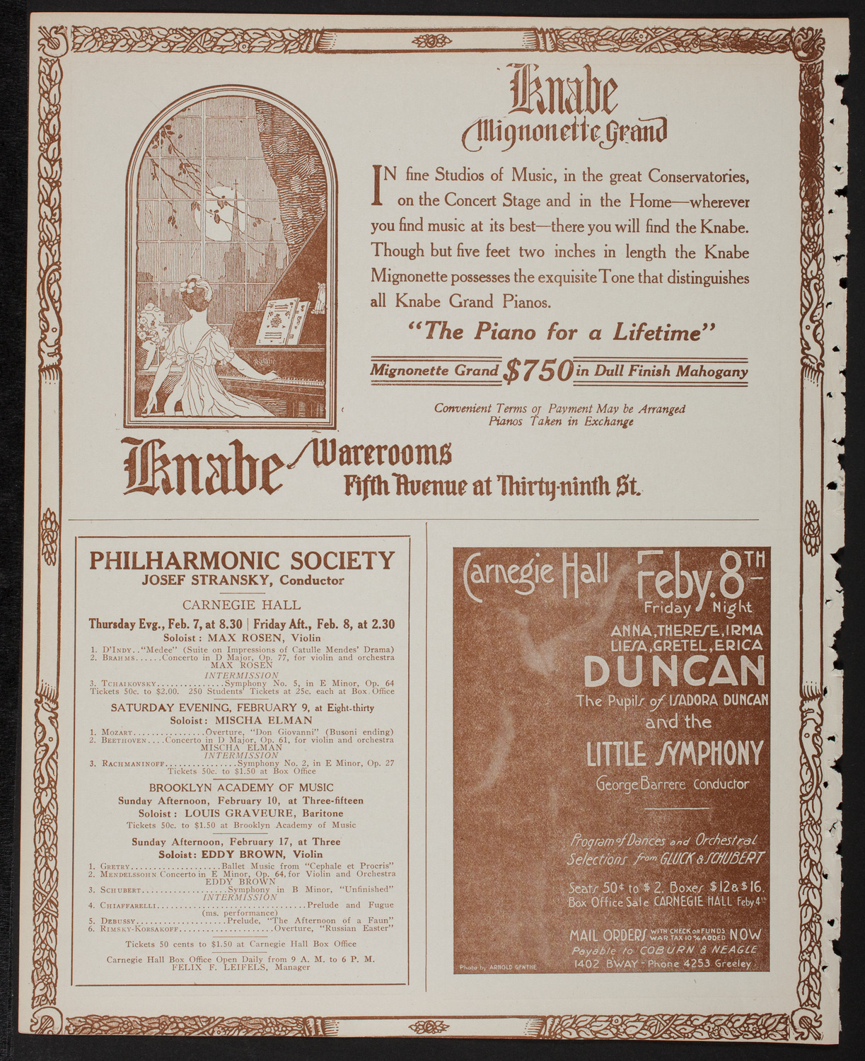 New York Philharmonic, February 3, 1918, program page 12