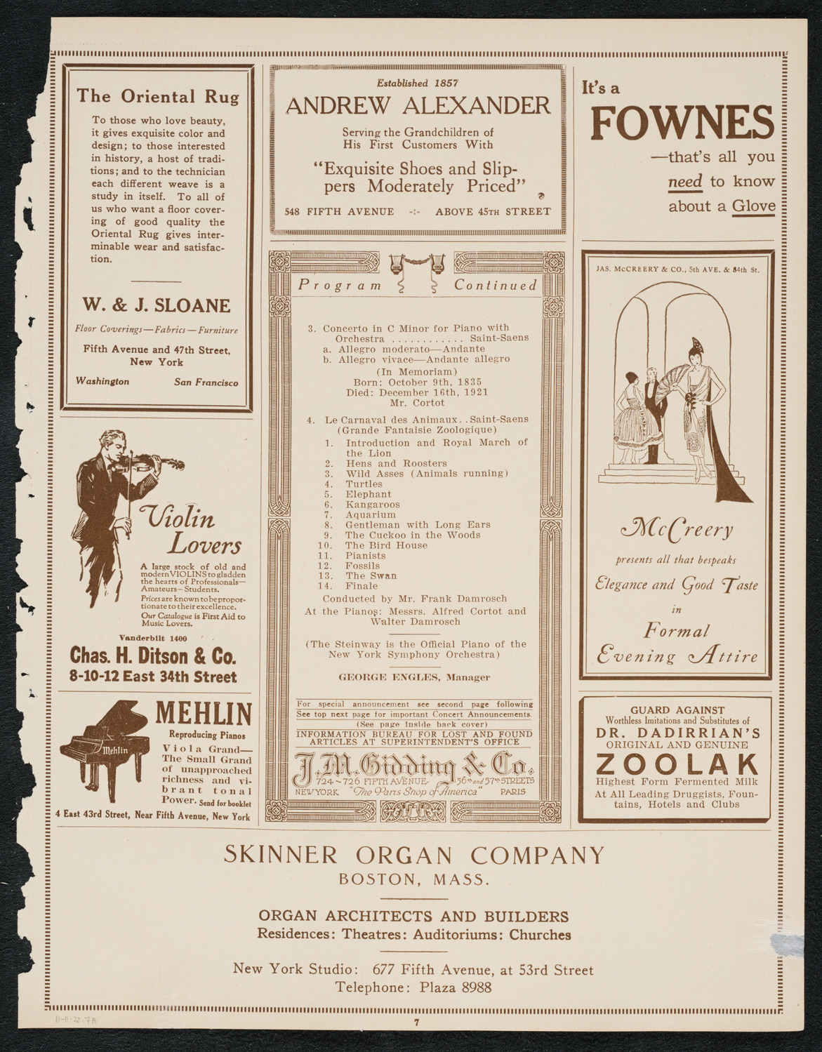 Symphony Concert for Young People, November 11, 1922, program page 7
