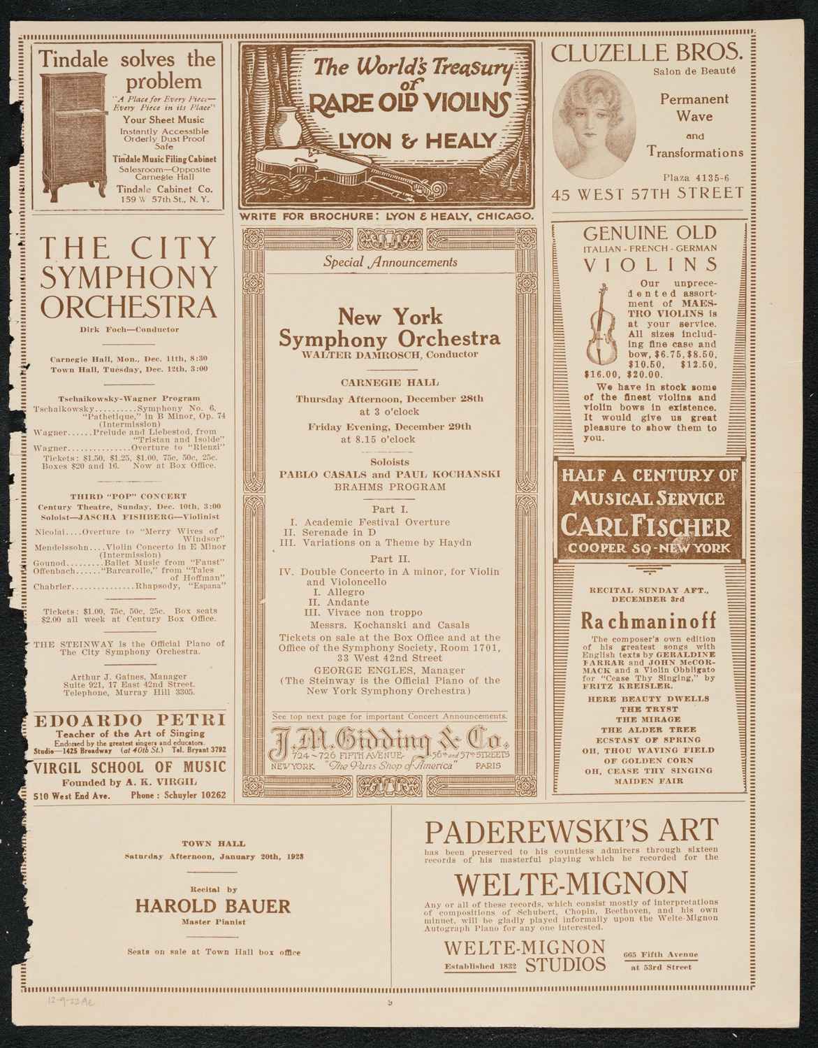 Anna Meitschik, Contralto, December 9, 1922, program page 9