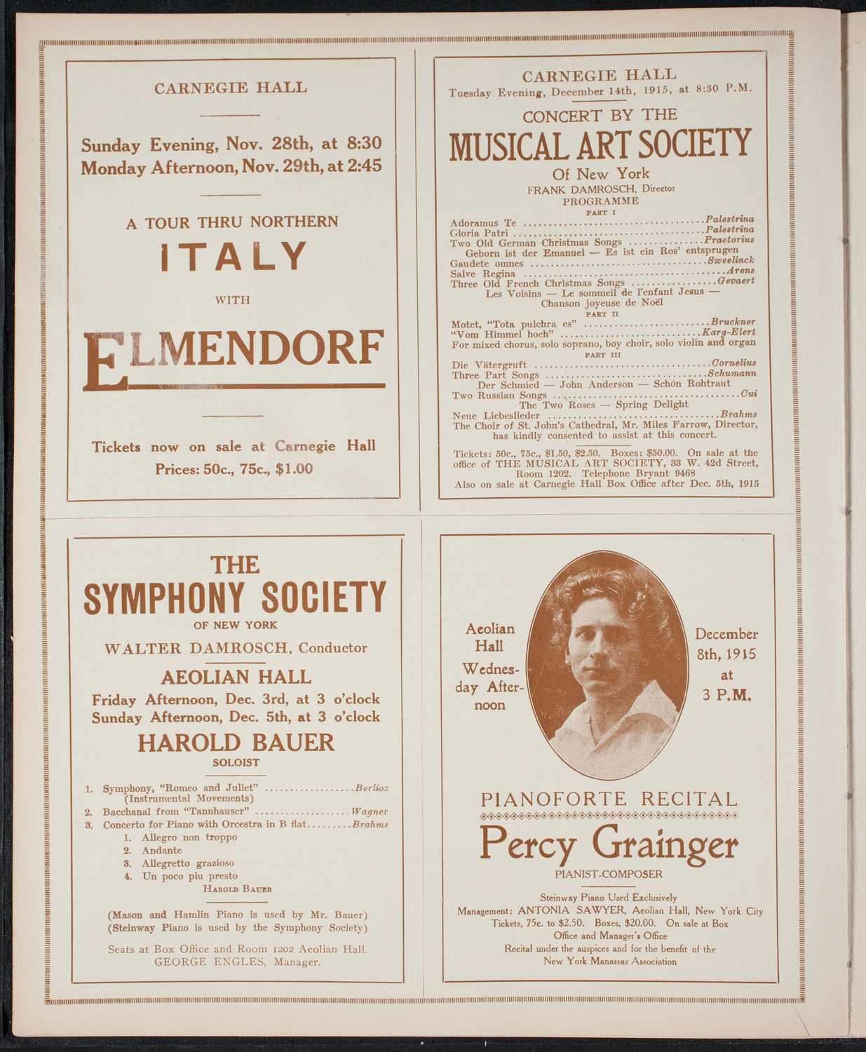 New York Philharmonic, November 28, 1915, program page 8