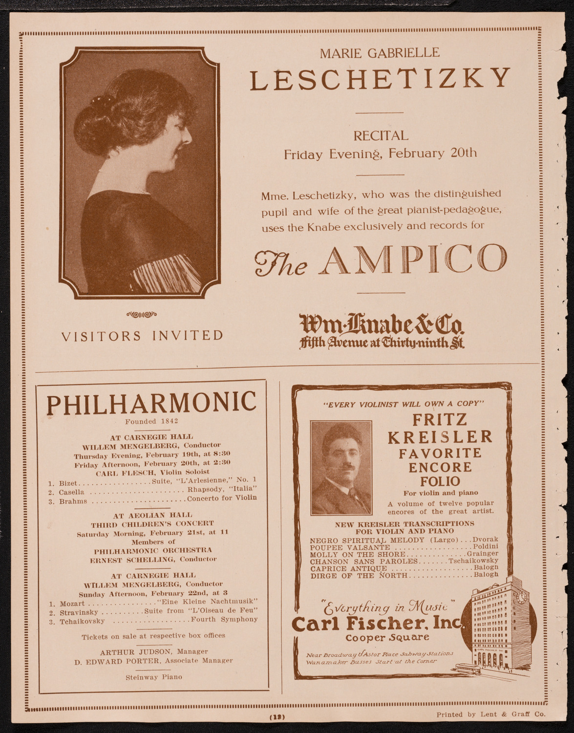 New York Philharmonic Students' Concert, February 18, 1925, program page 12