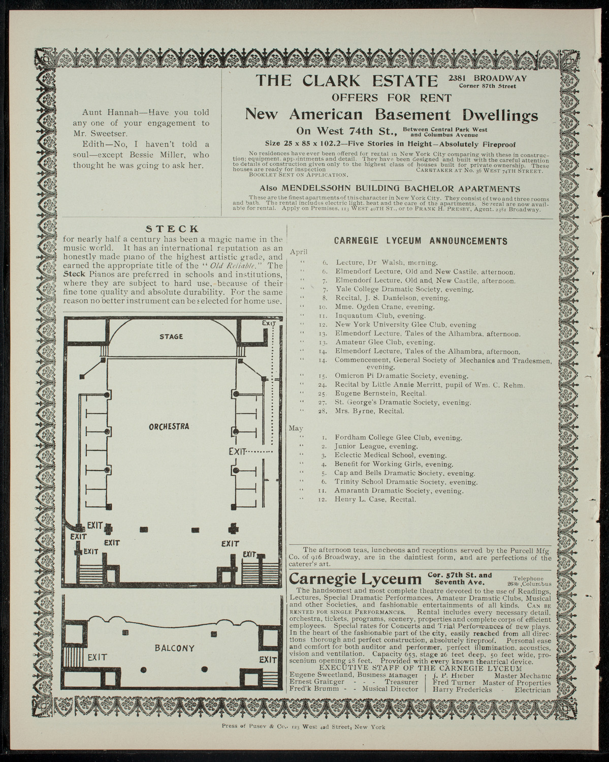 The Inquantum Club, April 4, 1905, program page 4