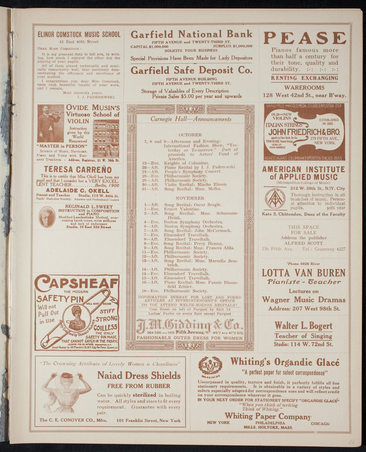 Fashion Show: "Yesterday or To-Morrow", October 9, 1915, program page 3