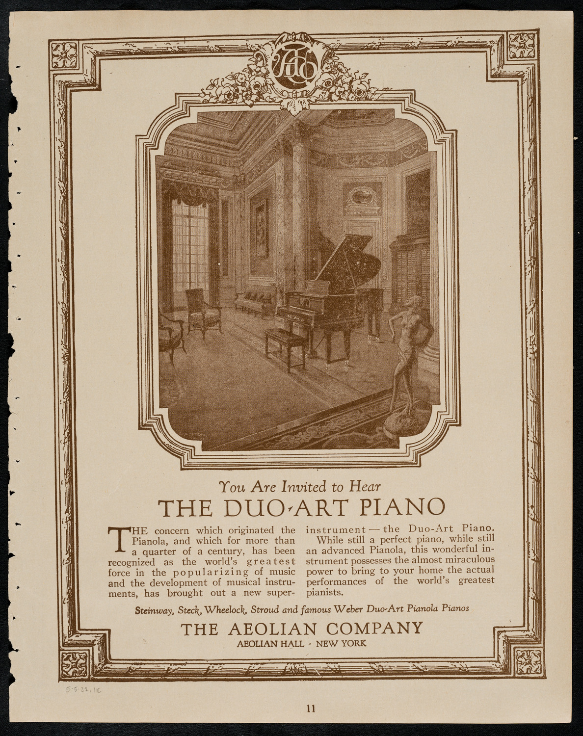 Sir Arthur Conan Doyle, May 5, 1922, program page 11