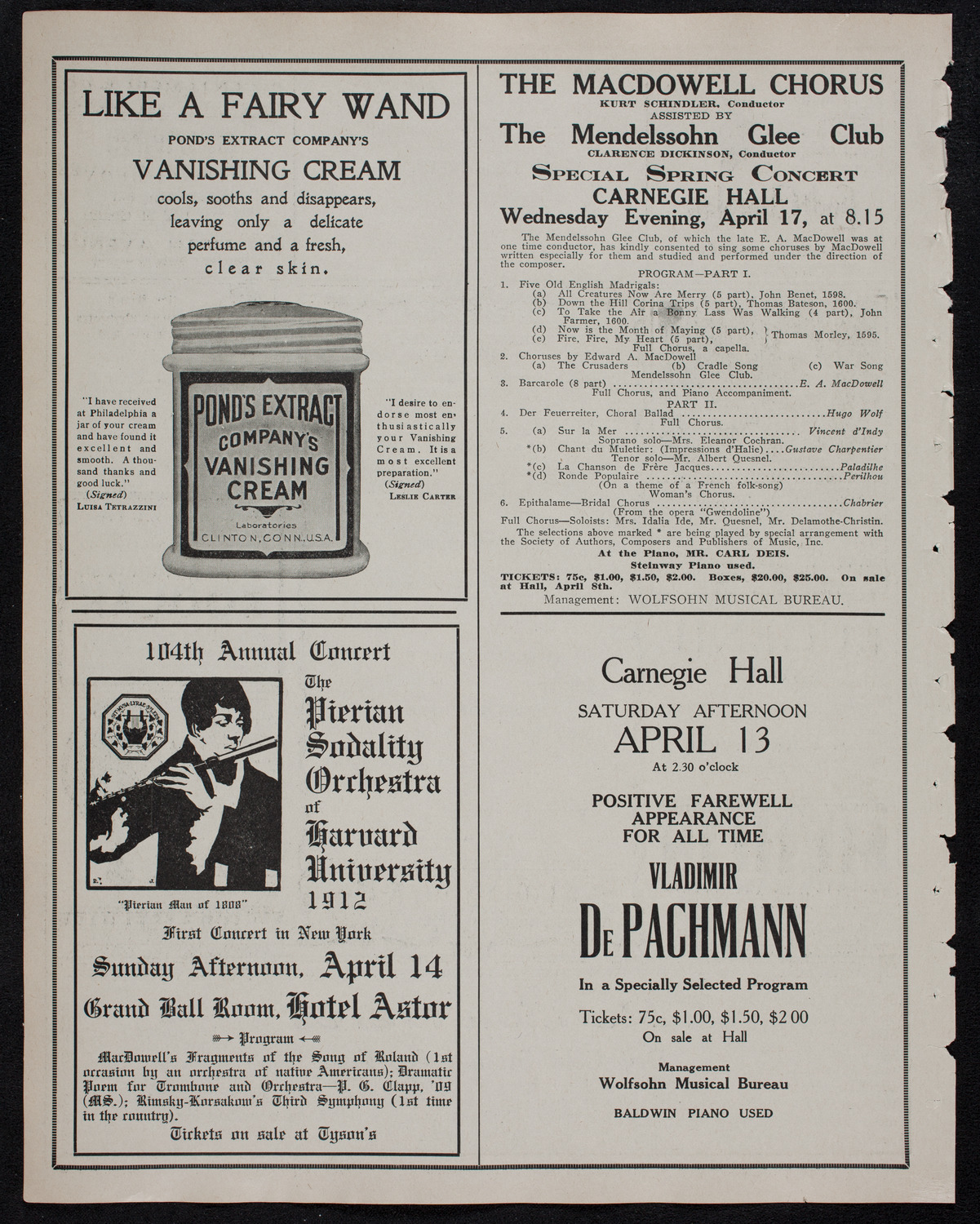 Gaelic Society: Feis Ceoil Agus Seanachas, April 7, 1912, program page 8