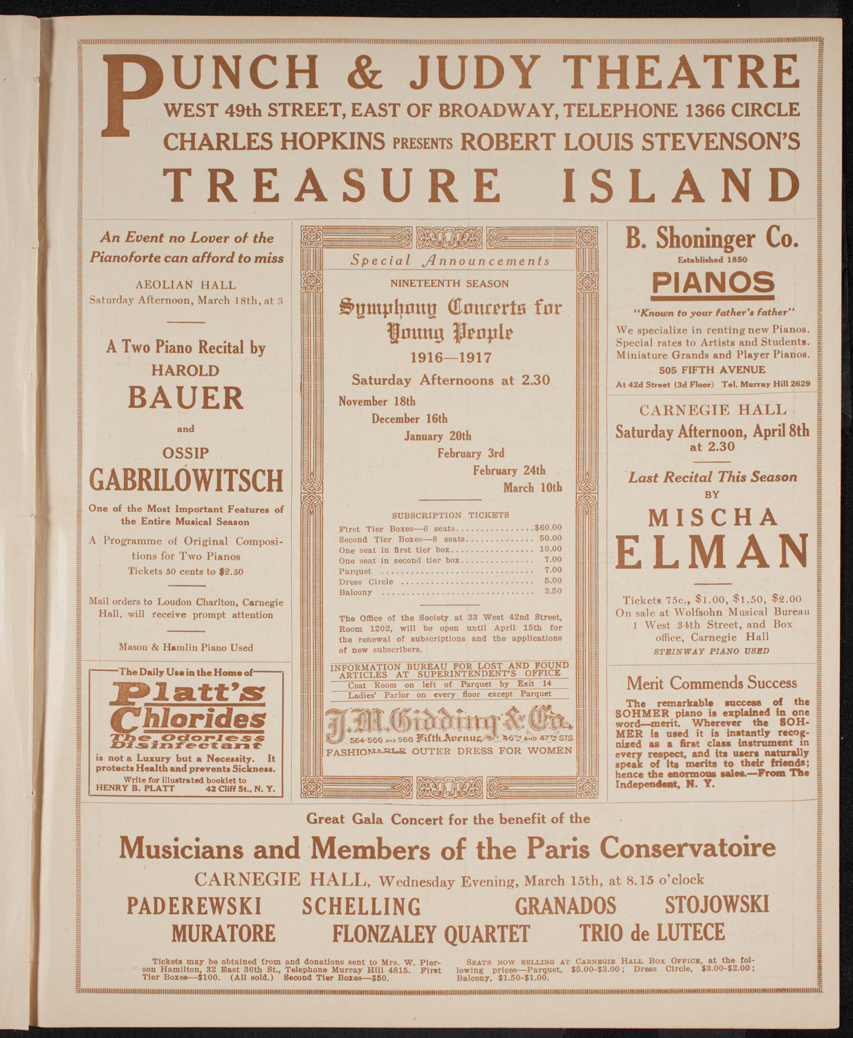 New York Symphony Orchestra, March 15, 1916, program page 9