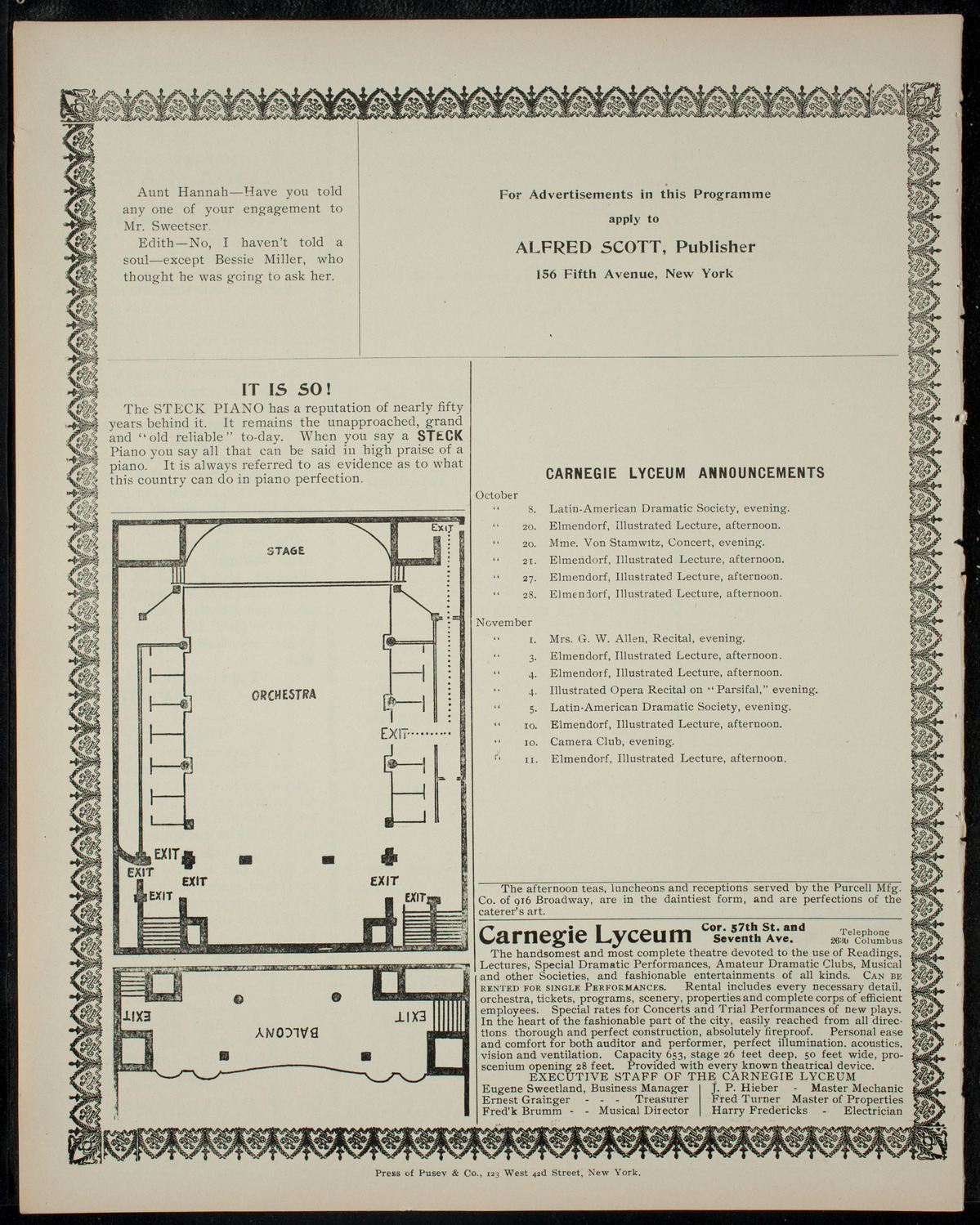 Compañia Dramatica Española, October 1, 1904, program page 4