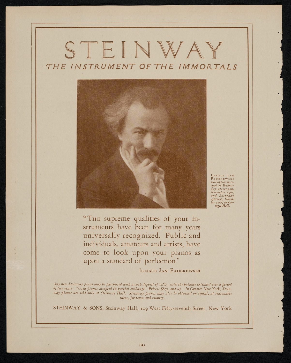 New York Philharmonic, November 25, 1925, program page 4