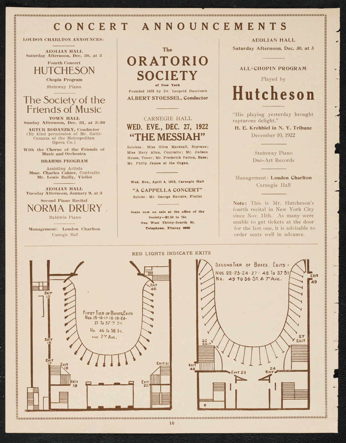 City Symphony Orchestra, December 21, 1922, program page 10