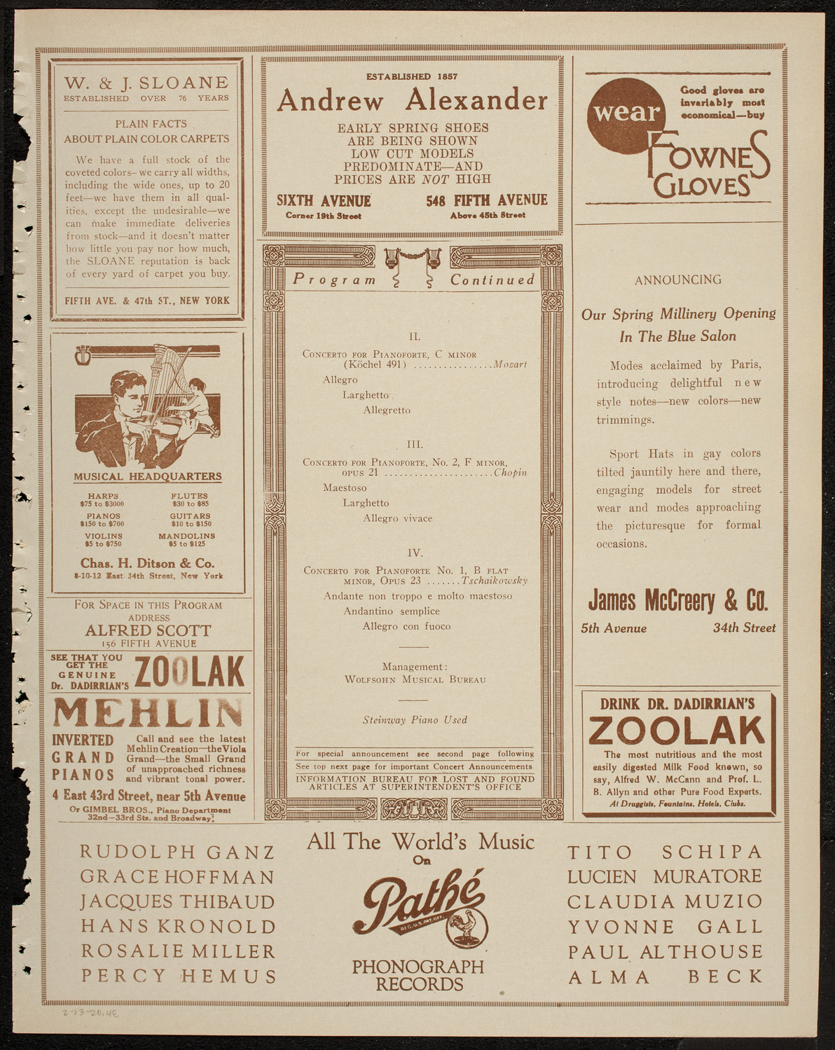 Fannie Bloomfield Zeisler, Piano, with Victor Herbert and His Orchestra, February 13, 1920, program page 7
