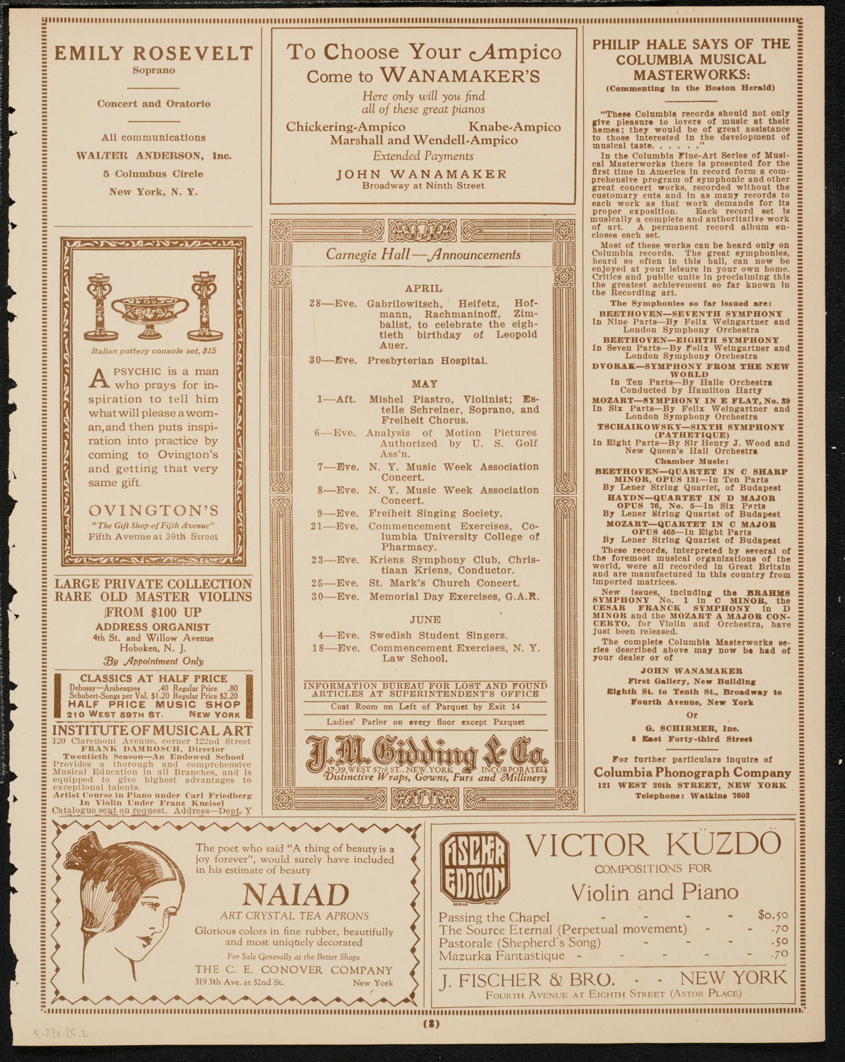 Mass Meeting for Women, April 27, 1925, program page 3