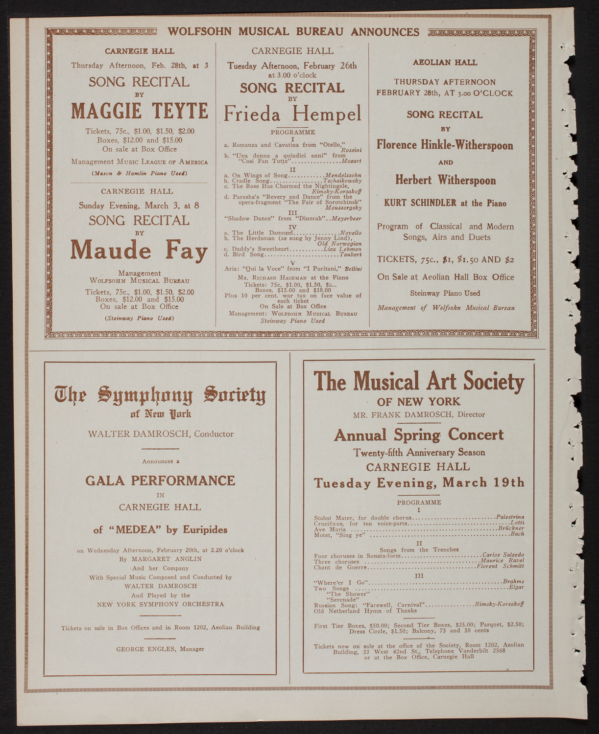 Meeting: The Humanitarian Cult, February 19, 1918, program page 8