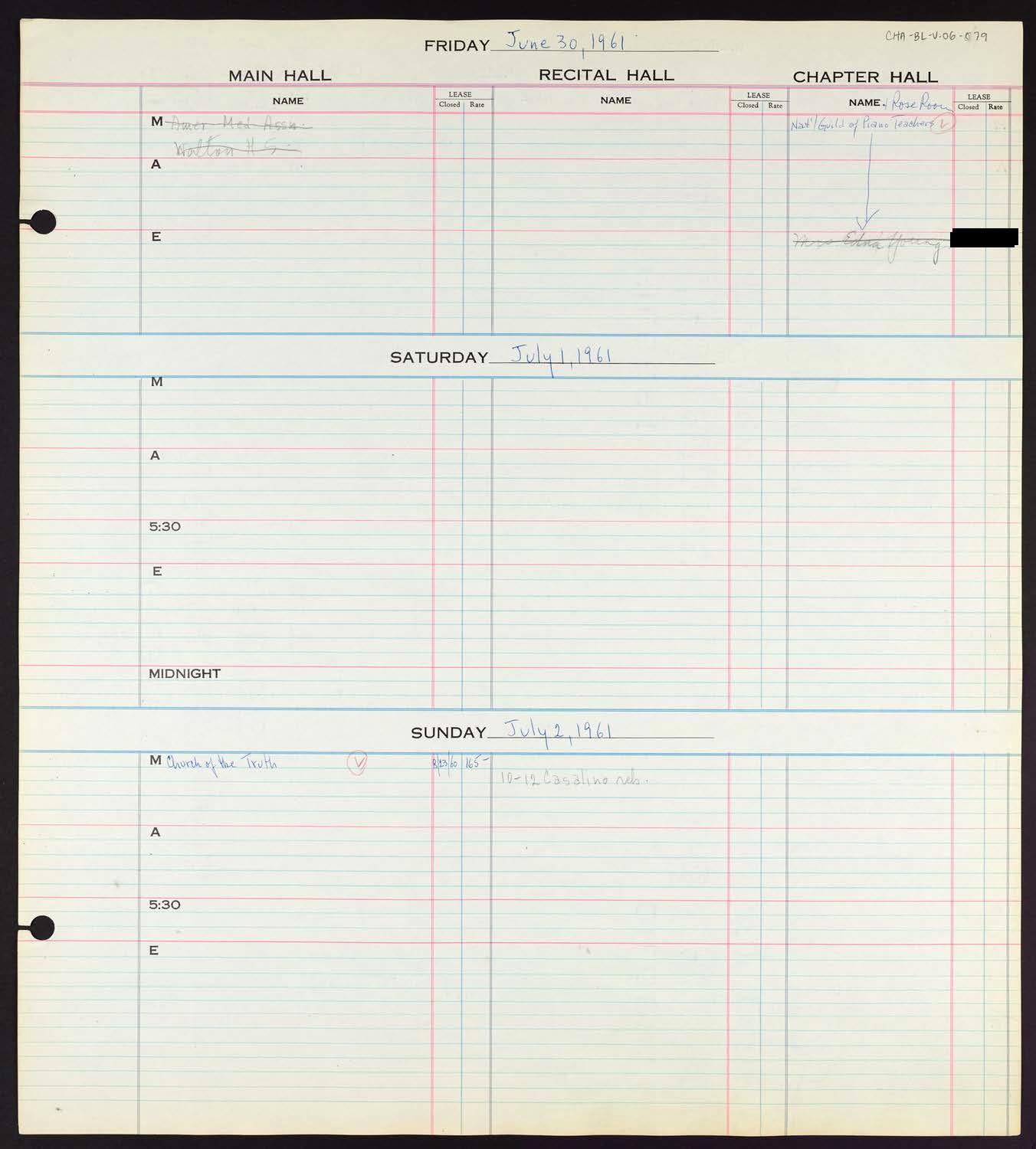 Carnegie Hall Booking Ledger, volume 6, page 79