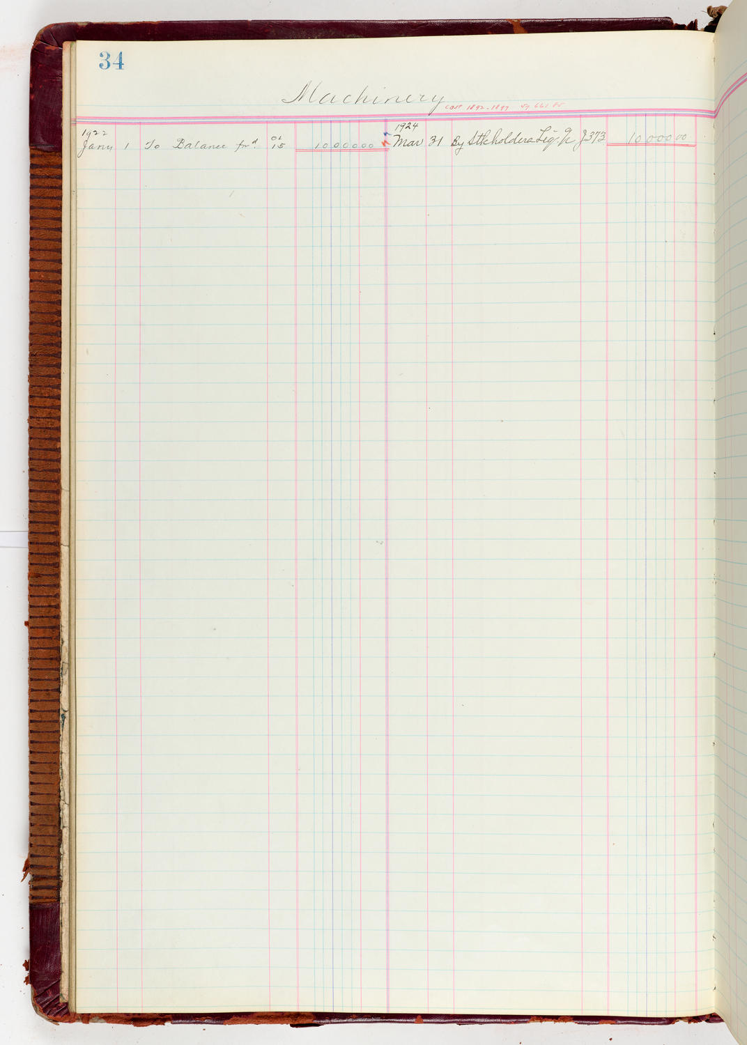 Music Hall Accounting Ledger Journal, volume 6, page 34