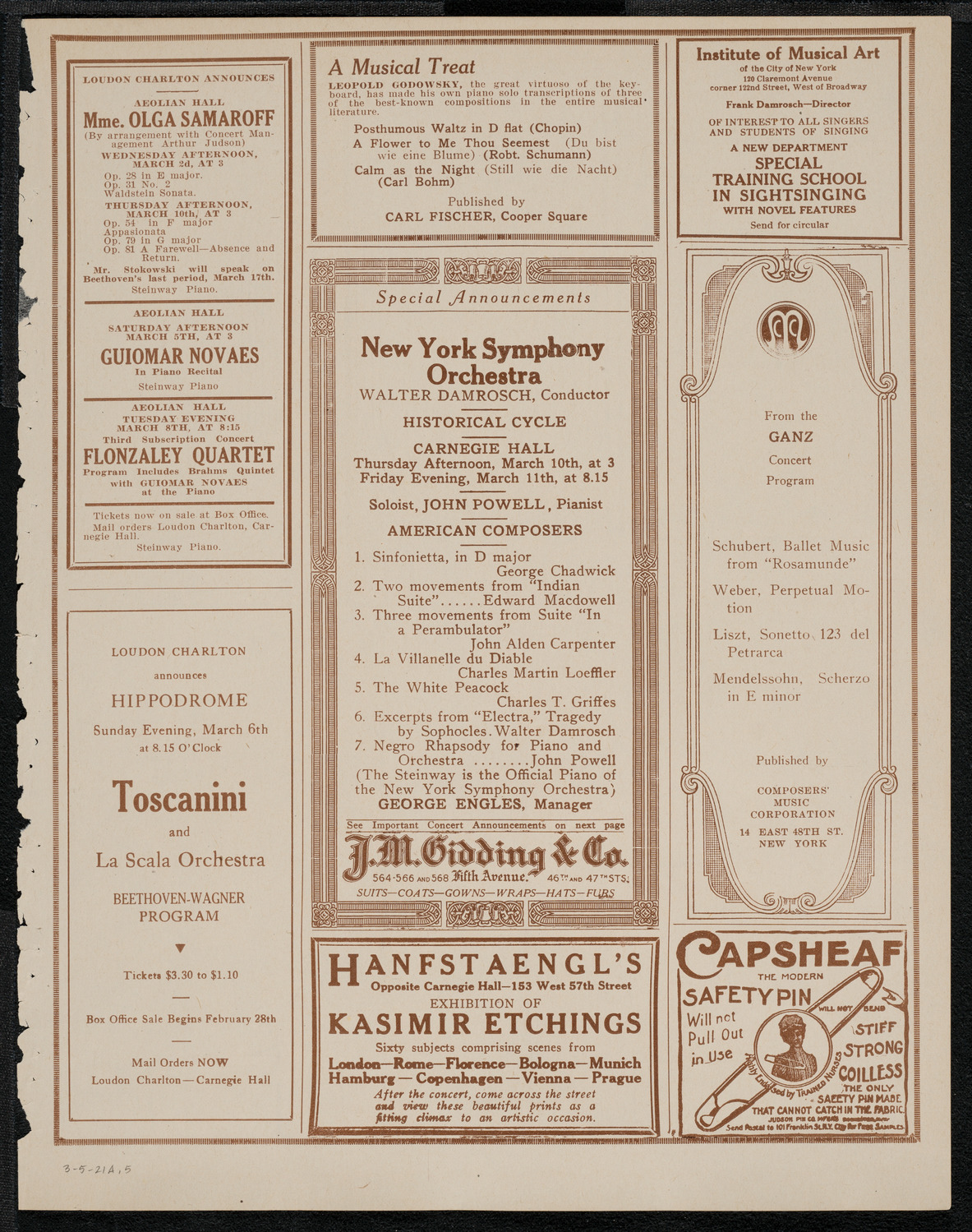 Symphony Concert for Young People, March 5, 1921, program page 9