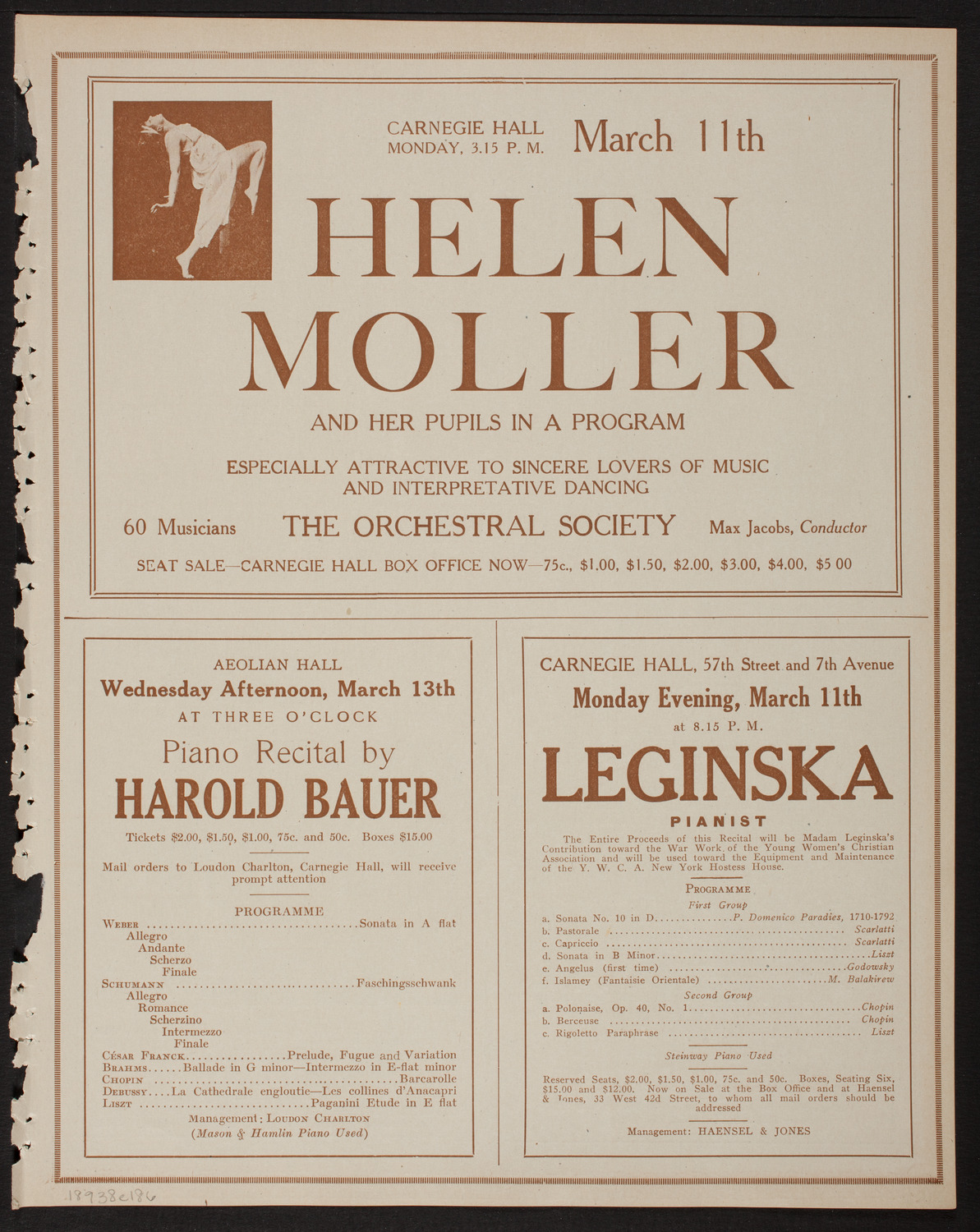 New York Symphony Orchestra, March 8, 1918, program page 11
