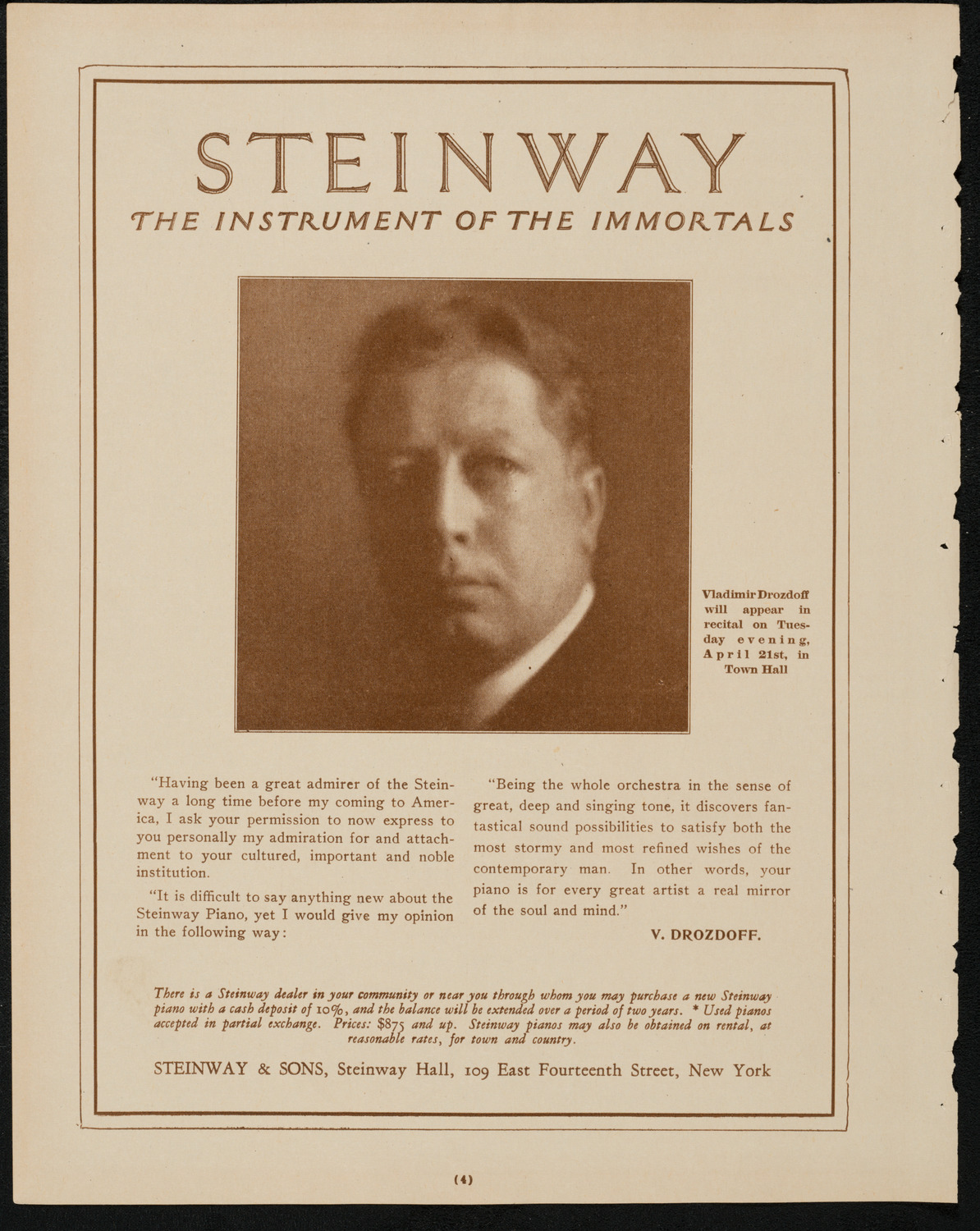 Benefit: Association of Music School Settlements, April 19, 1925, program page 4