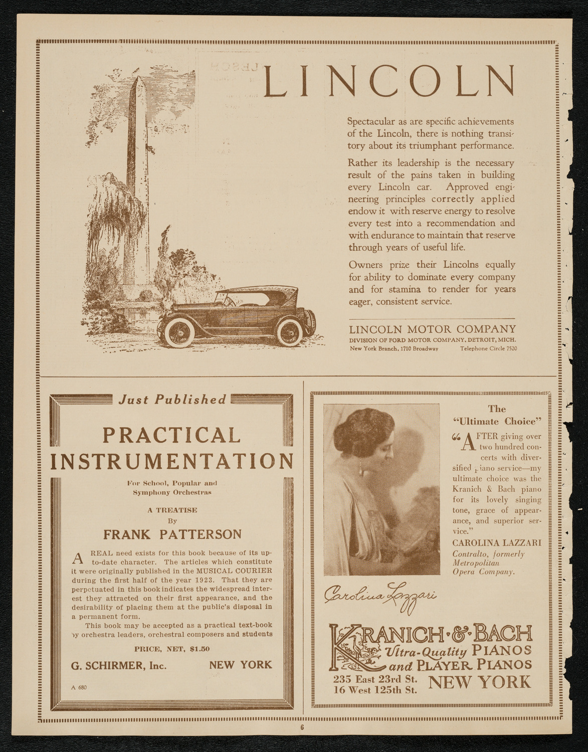 Maximilian Pilzer, Violin, assisted by Deborah Pilzer, Mezzo-Soprano, April 20, 1924, program page 6