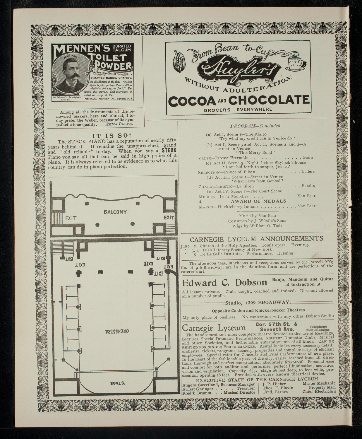 Loyola School Closing Exercises, June 1, 1903, program page 4