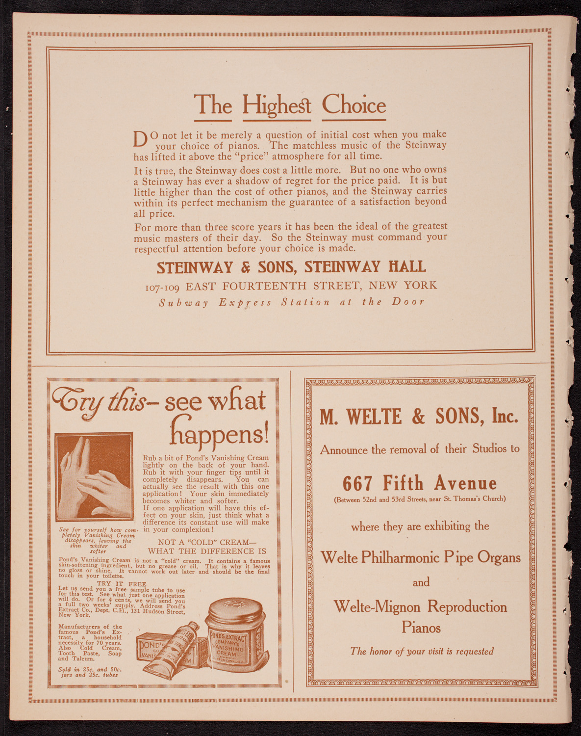 New York Philharmonic, October 26, 1916, program page 4