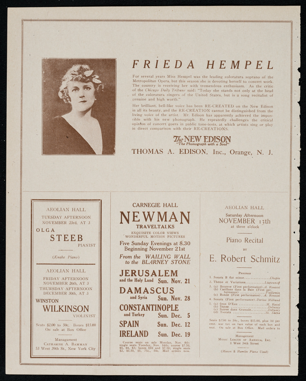 New York Symphony Orchestra, November 11, 1920, program page 2