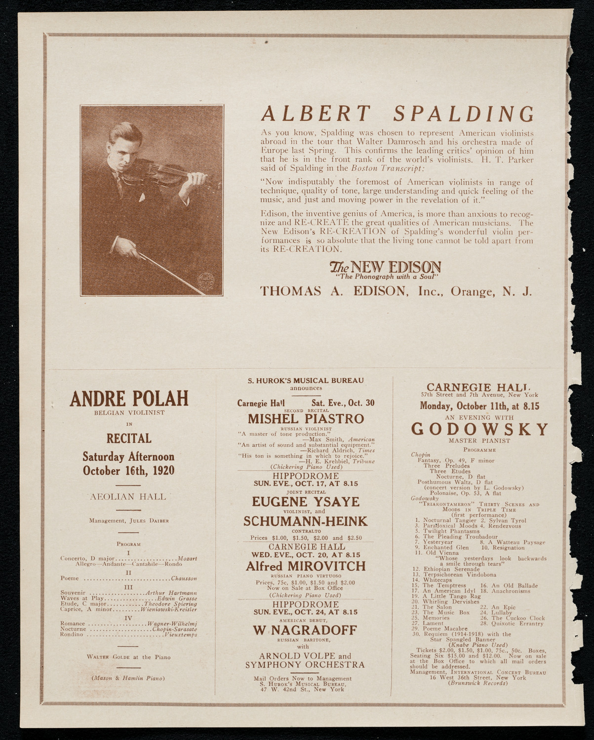 The Goldman Concert Band, October 10, 1920, program page 2