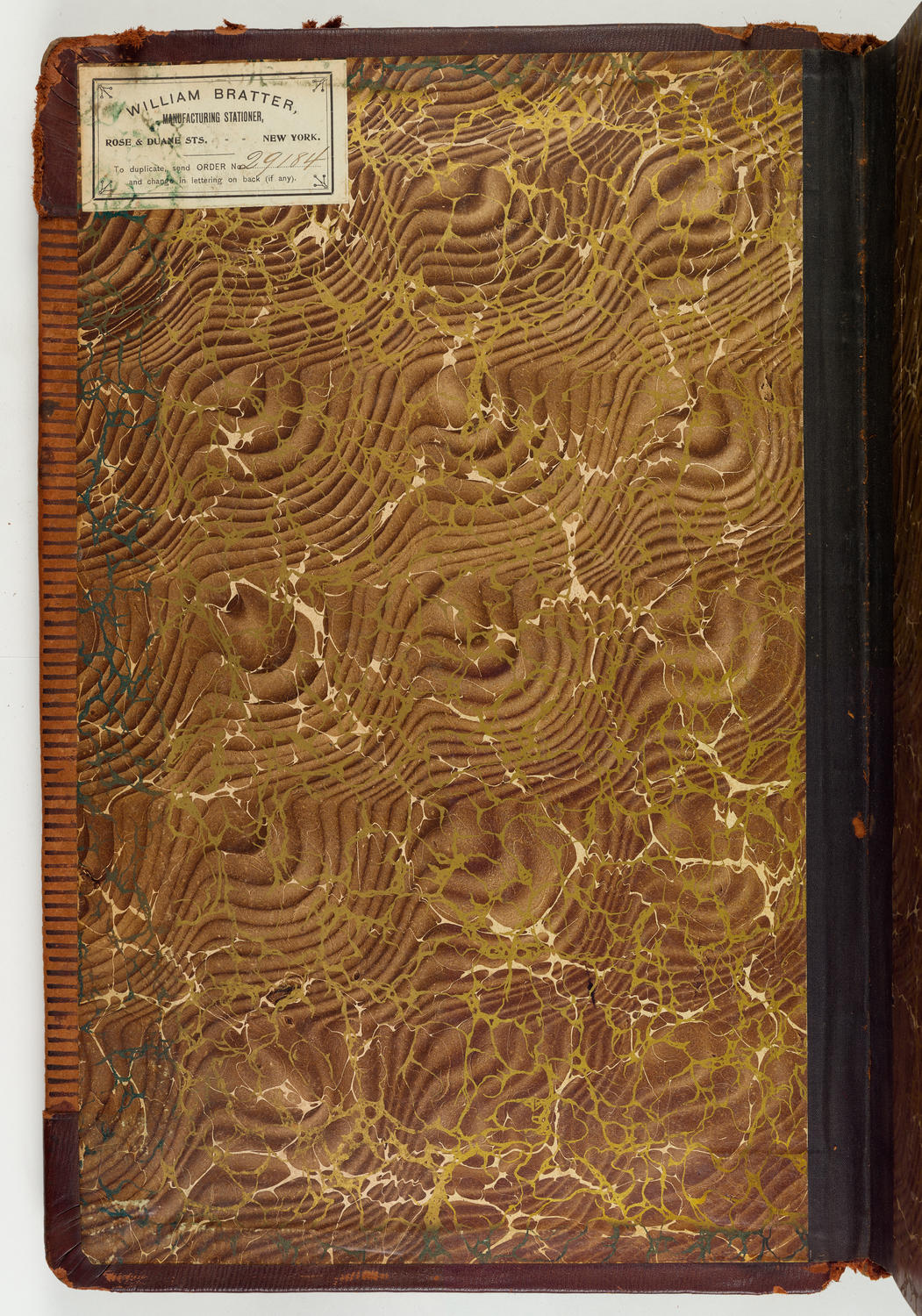 Music Hall Accounting Ledger Journal, volume 7, inside front cover page 1