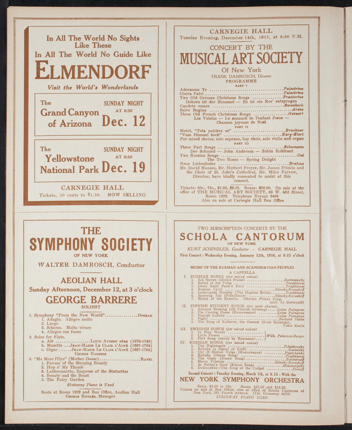New York Philharmonic, December 10, 1915, program page 8