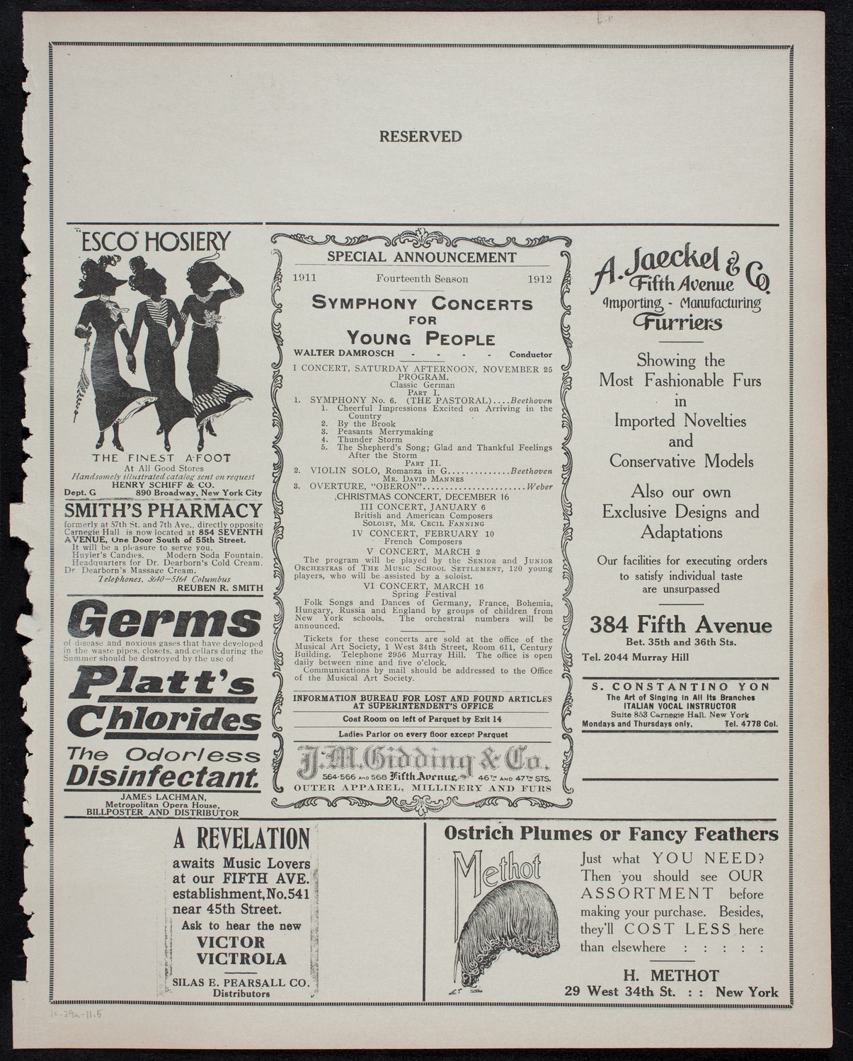 David Bispham, Baritone, October 29, 1911, program page 9