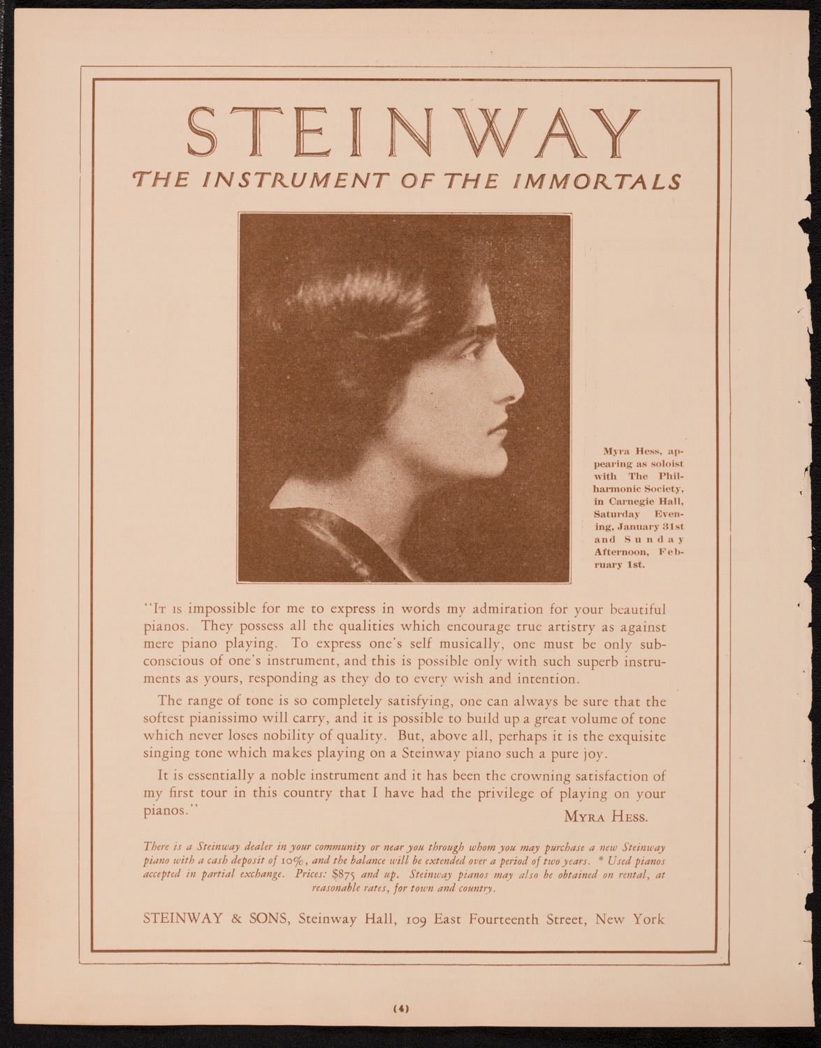 New York Philharmonic, January 31, 1925, program page 4