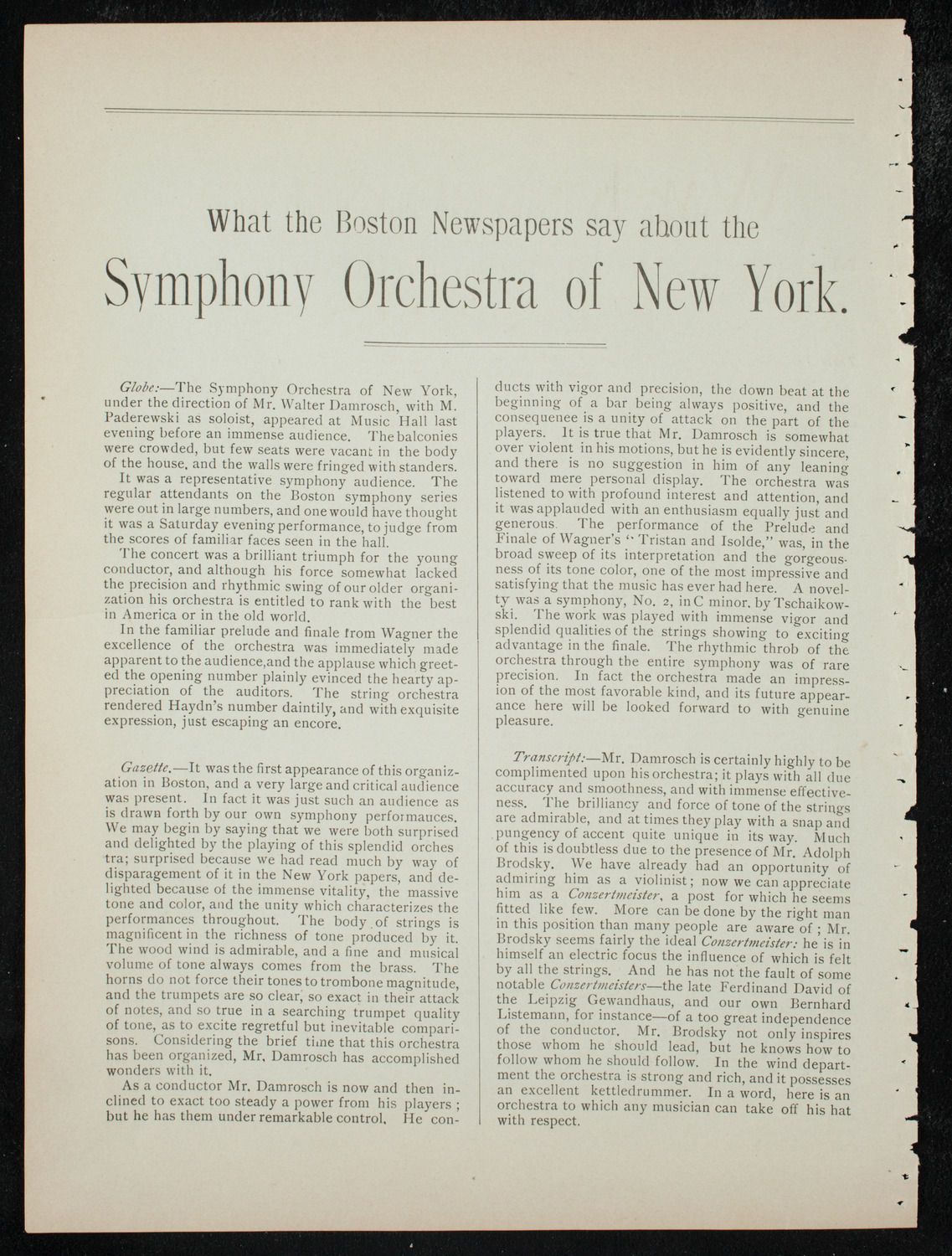 New York Symphony String Quartet, January 3, 1892, program page 2