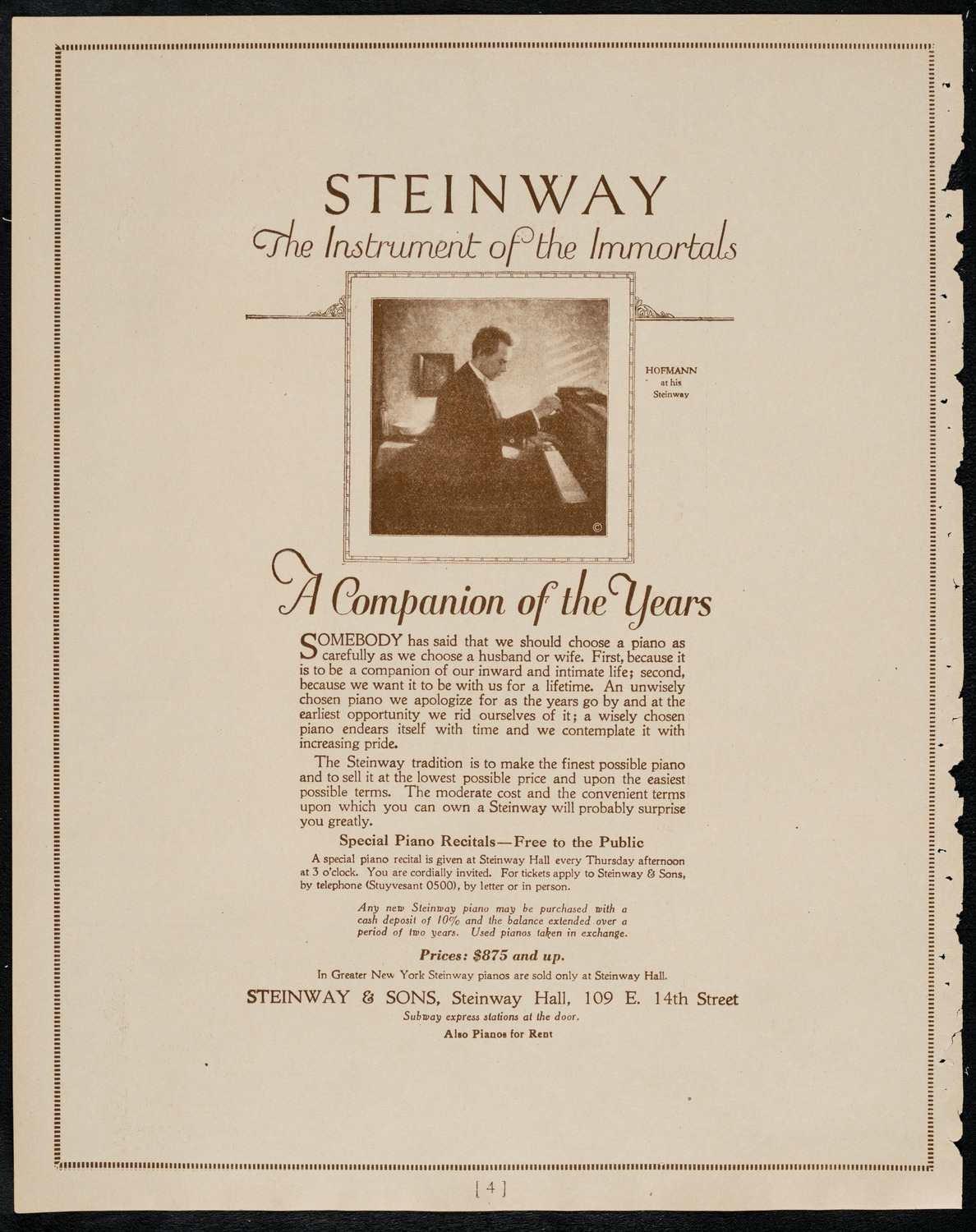 Schola Cantorum of New York, February 8, 1922, program page 4