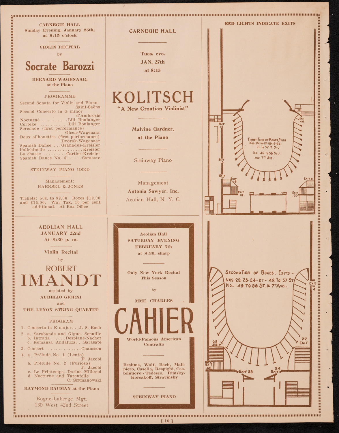 New York Philharmonic, January 18, 1925, program page 10