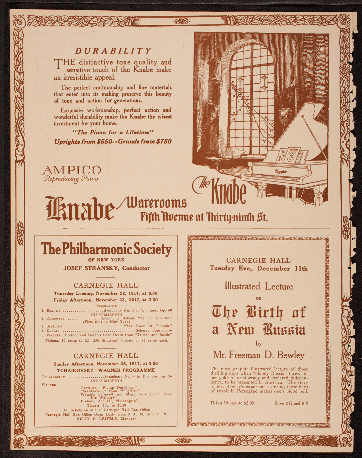 Home Symphony Concert: New York Philharmonic, November 21, 1917, program page 12