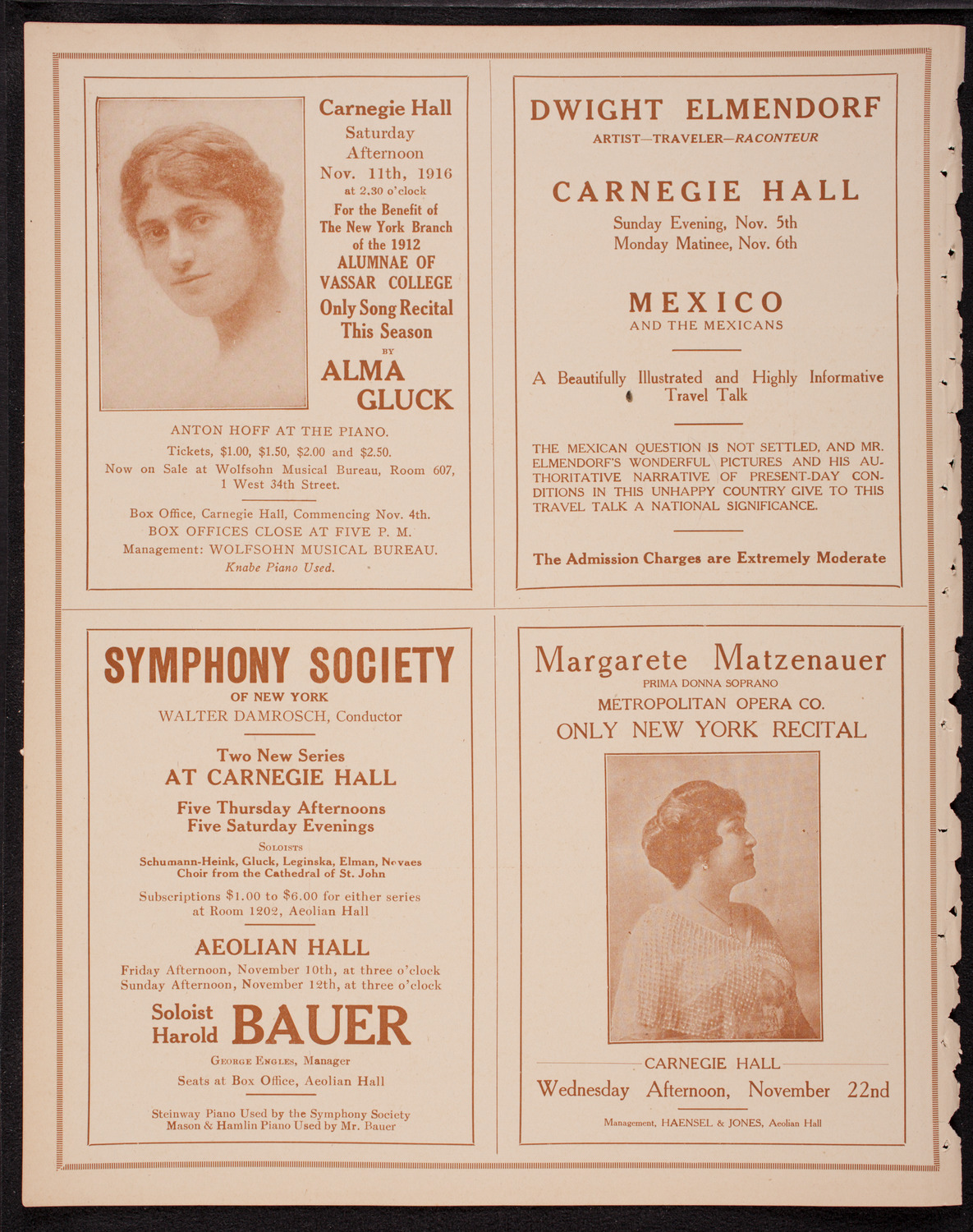 Boston Symphony Orchestra, November 4, 1916, program page 8