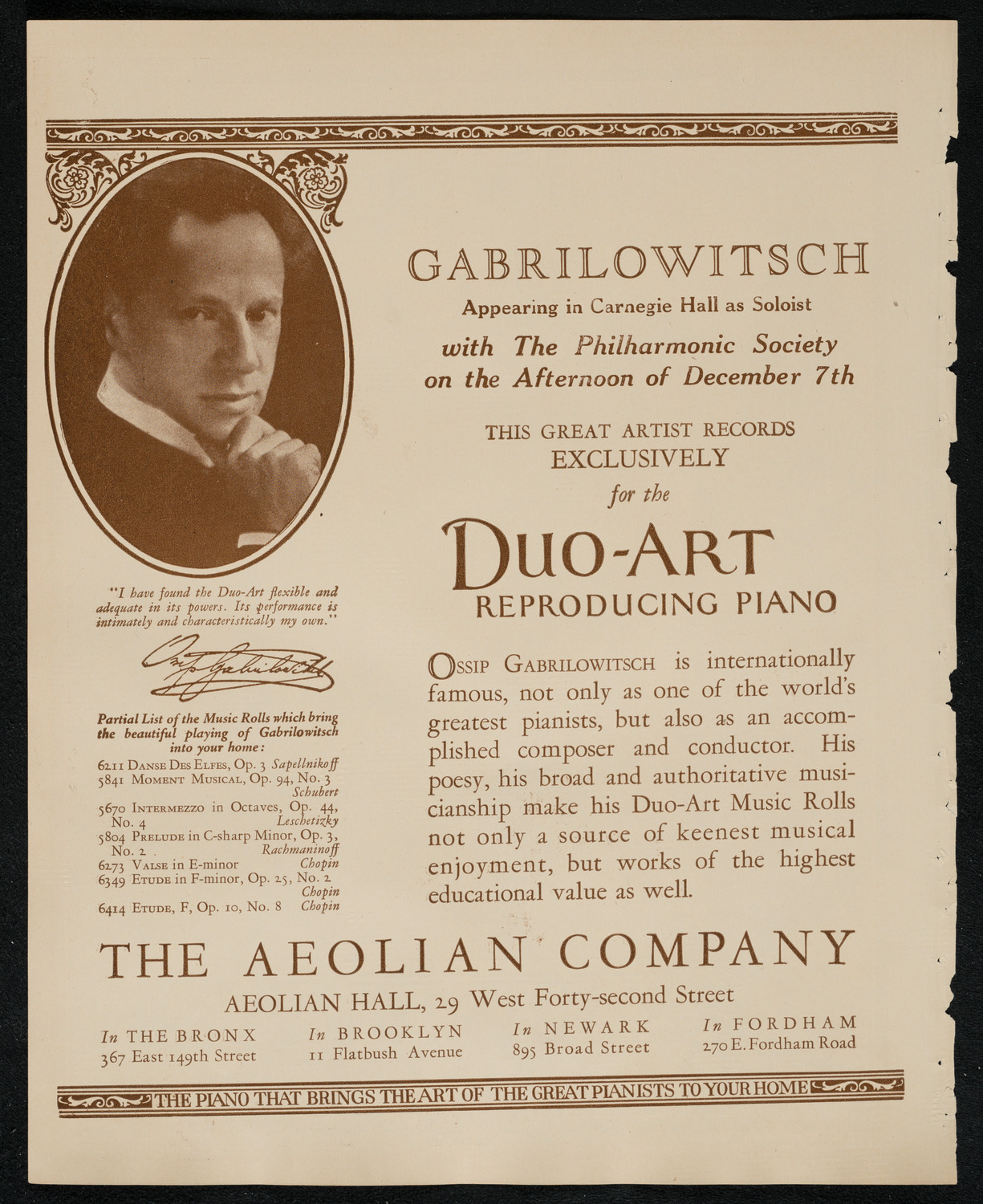 New York Philharmonic, December 5, 1924, program page 2