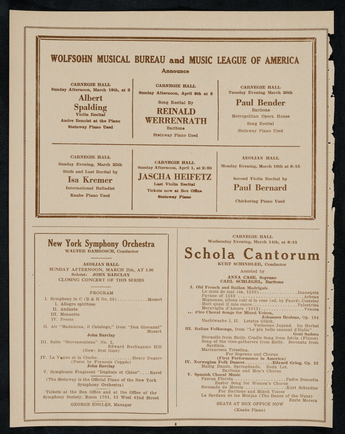 United Singers of New York, March 11, 1923, program page 8