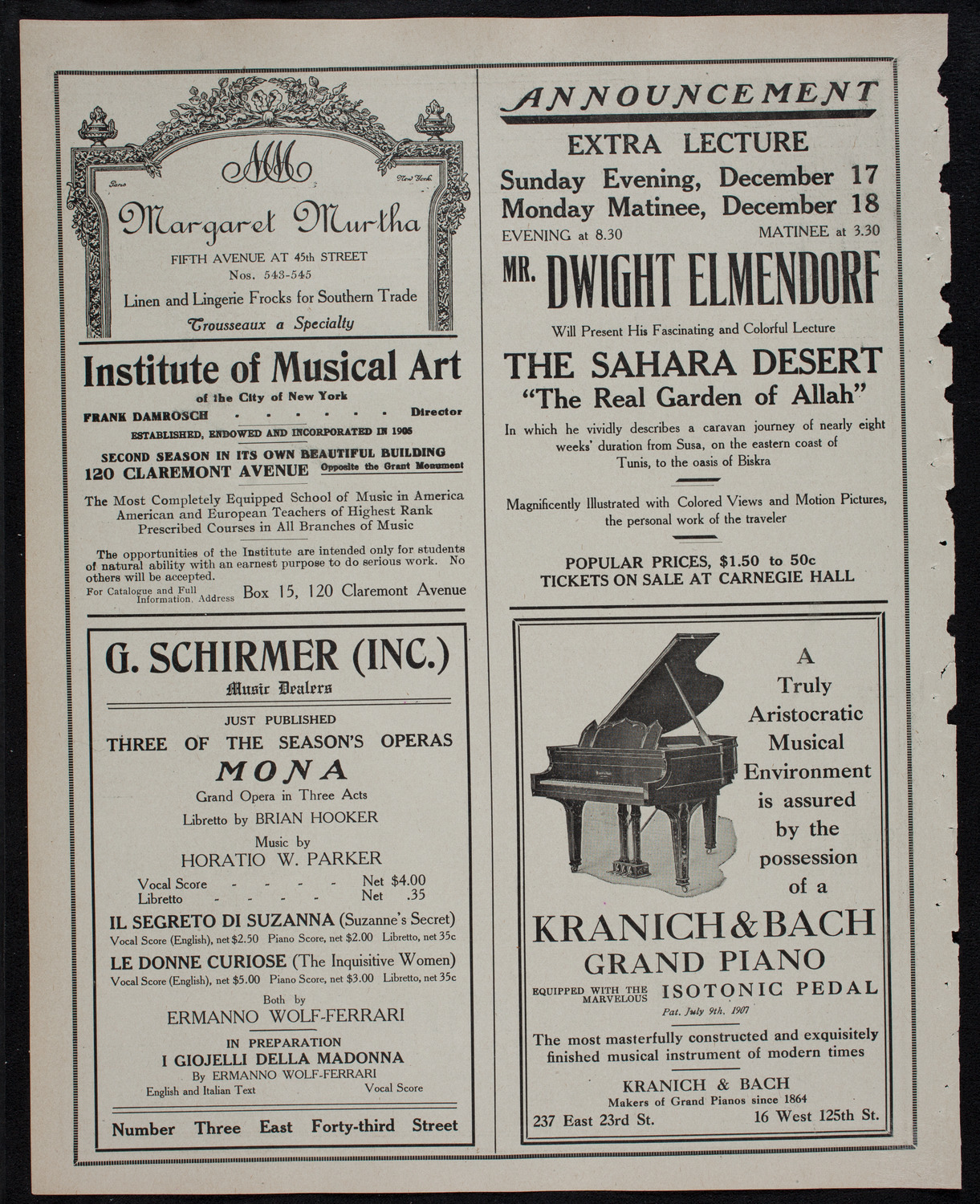 New York Philharmonic, December 14, 1911, program page 6