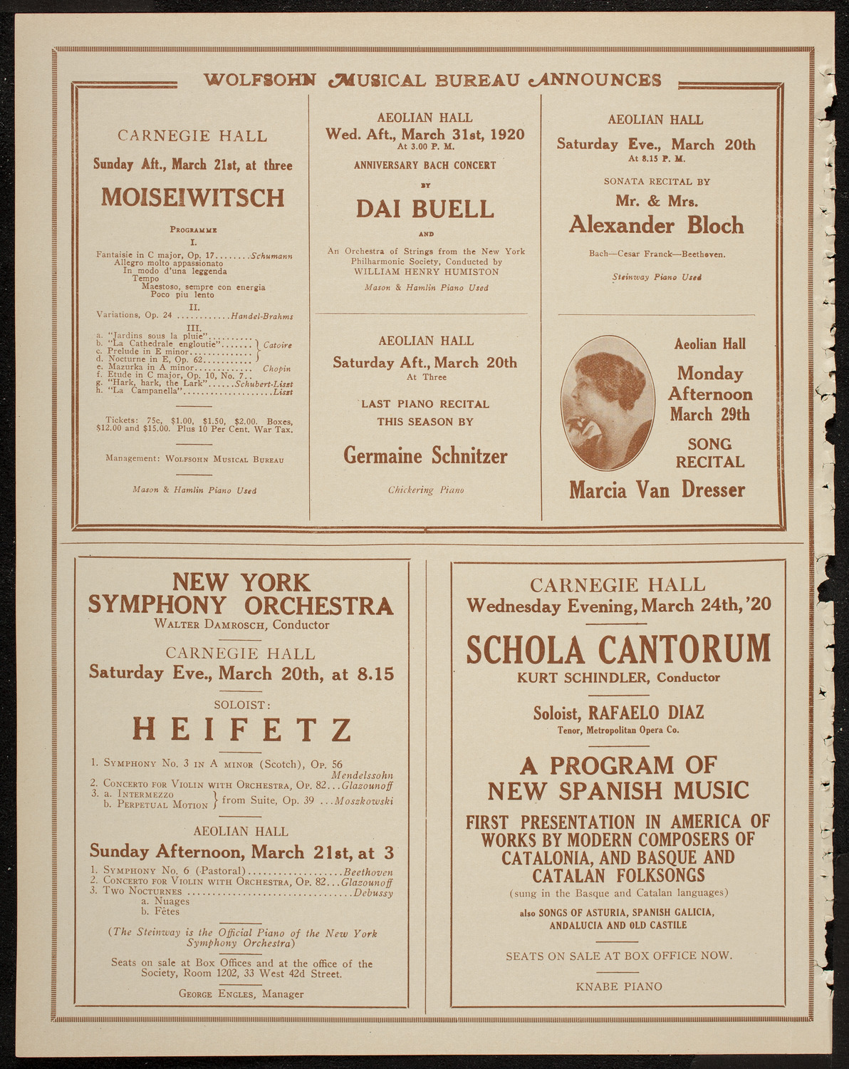 Adolph Bolm Ballet Intime, March 17, 1920, program page 8